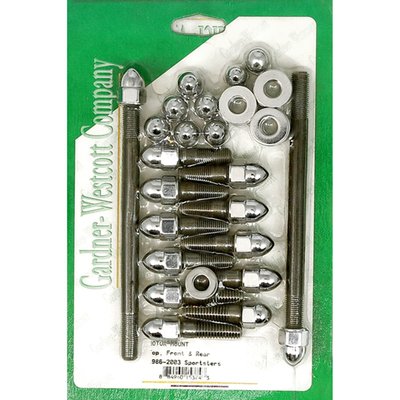 Chrome; Top, front & rear acorn nut kit