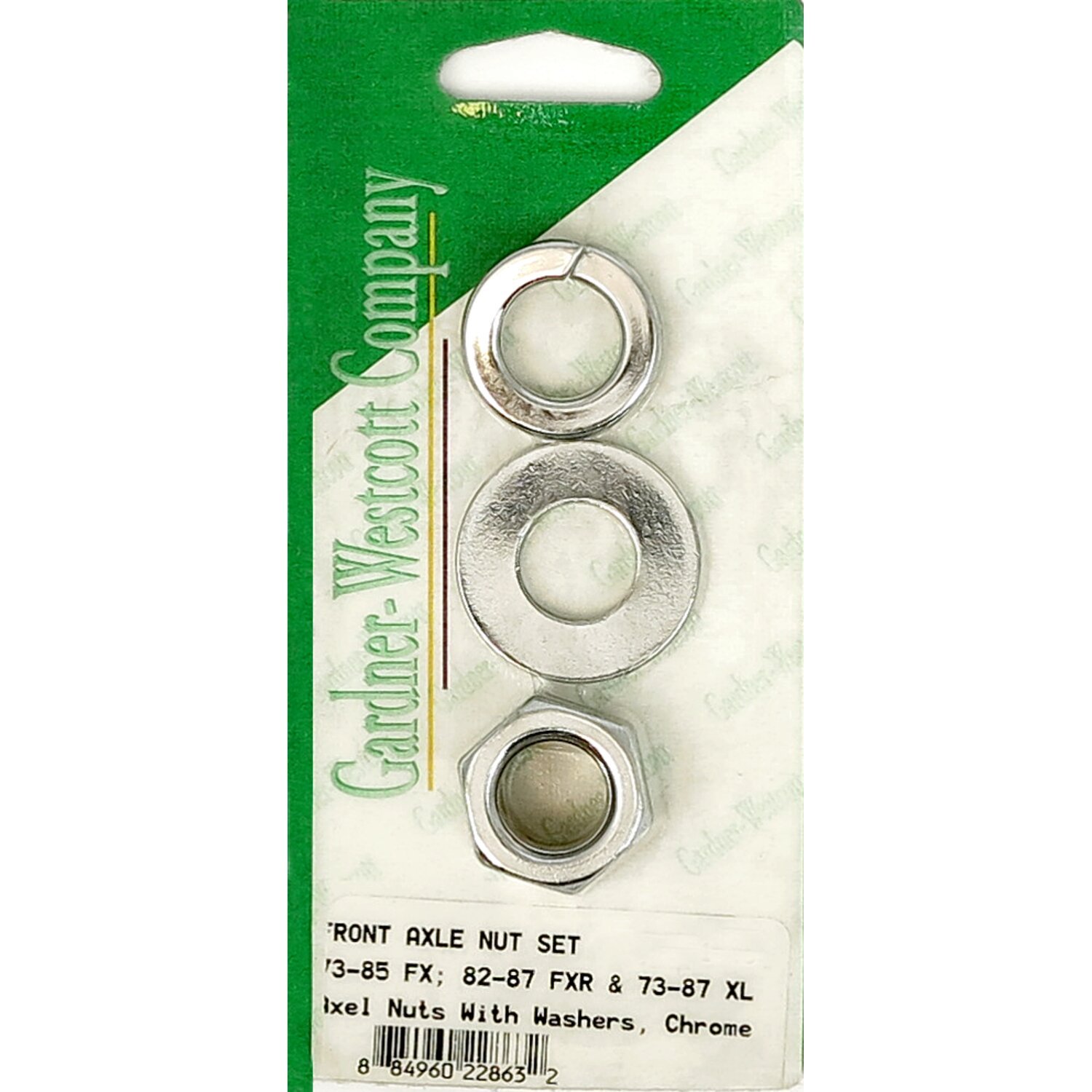 Front axle nut set, Chrome