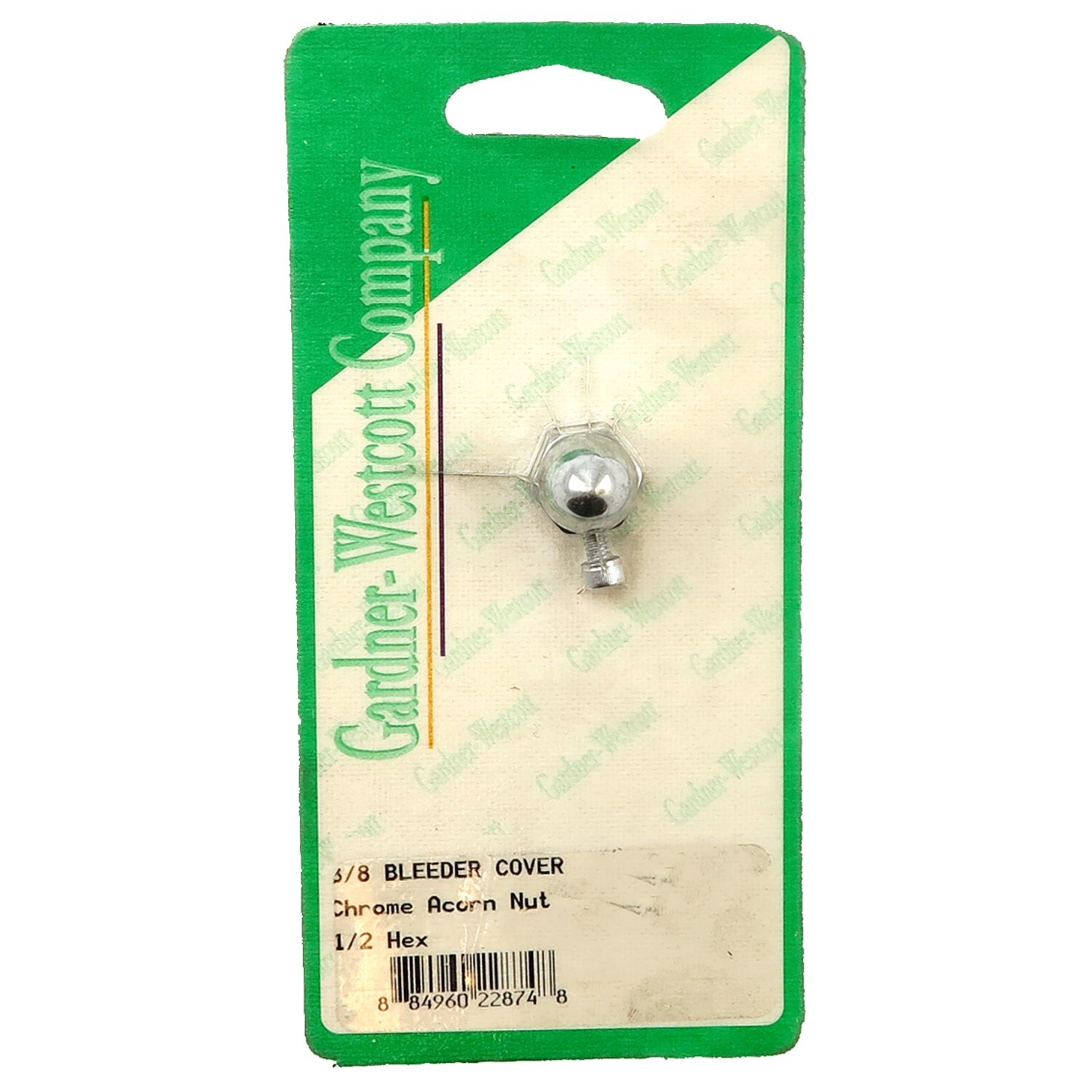 Hex bleeder cover acorn 3/8 inch, Chrome