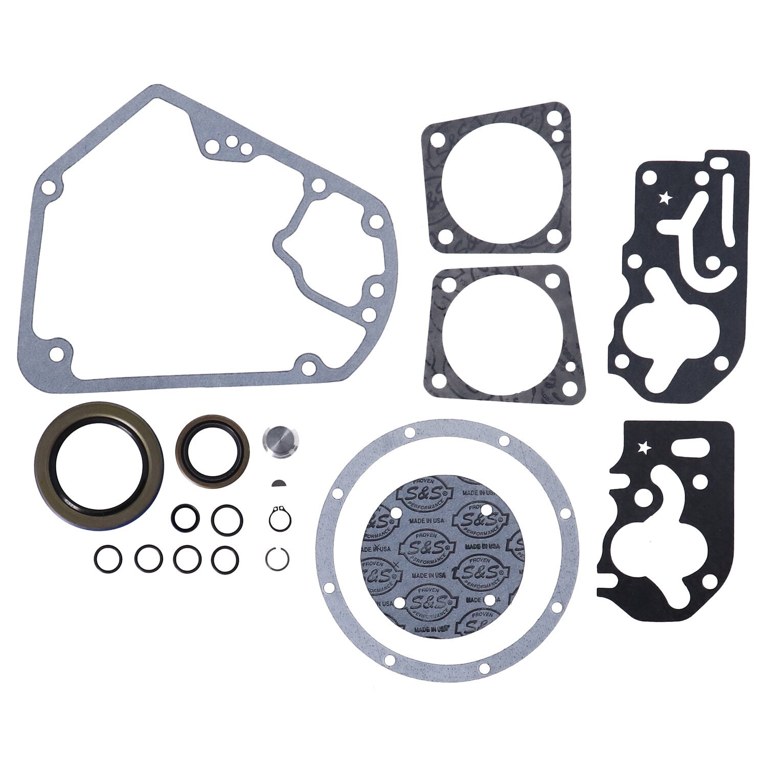 S&S, lower end gasket & seal kit. 4-1/8" V-series engines