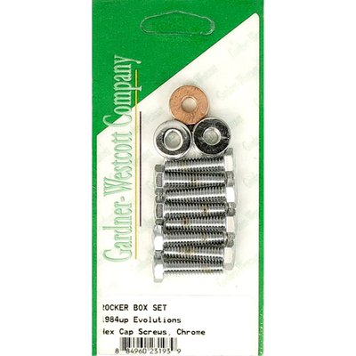 Chrome plated. With hex bolts. Includes washers.