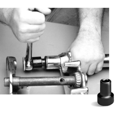 Removes & installs fork tube plugs (that are screwed inside fork tube). Eliminates possible burring of plug when using regular wrenches. Compatible with models equipped with 41mm fork tubes.