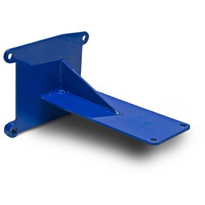 Blue powder coated steel. In many later H-D models rubber mounted engines are a structural part of the frame. With the engine removed it becomes impossible to roll the bike, which can be awkward in a workshop. When the 'Rollin Buddy' is installed it bolts the chassis back together and it is possible to roll the bike as if the motor was installed and keeps your work floor and bike lifts free of incapacitated motorcycles.