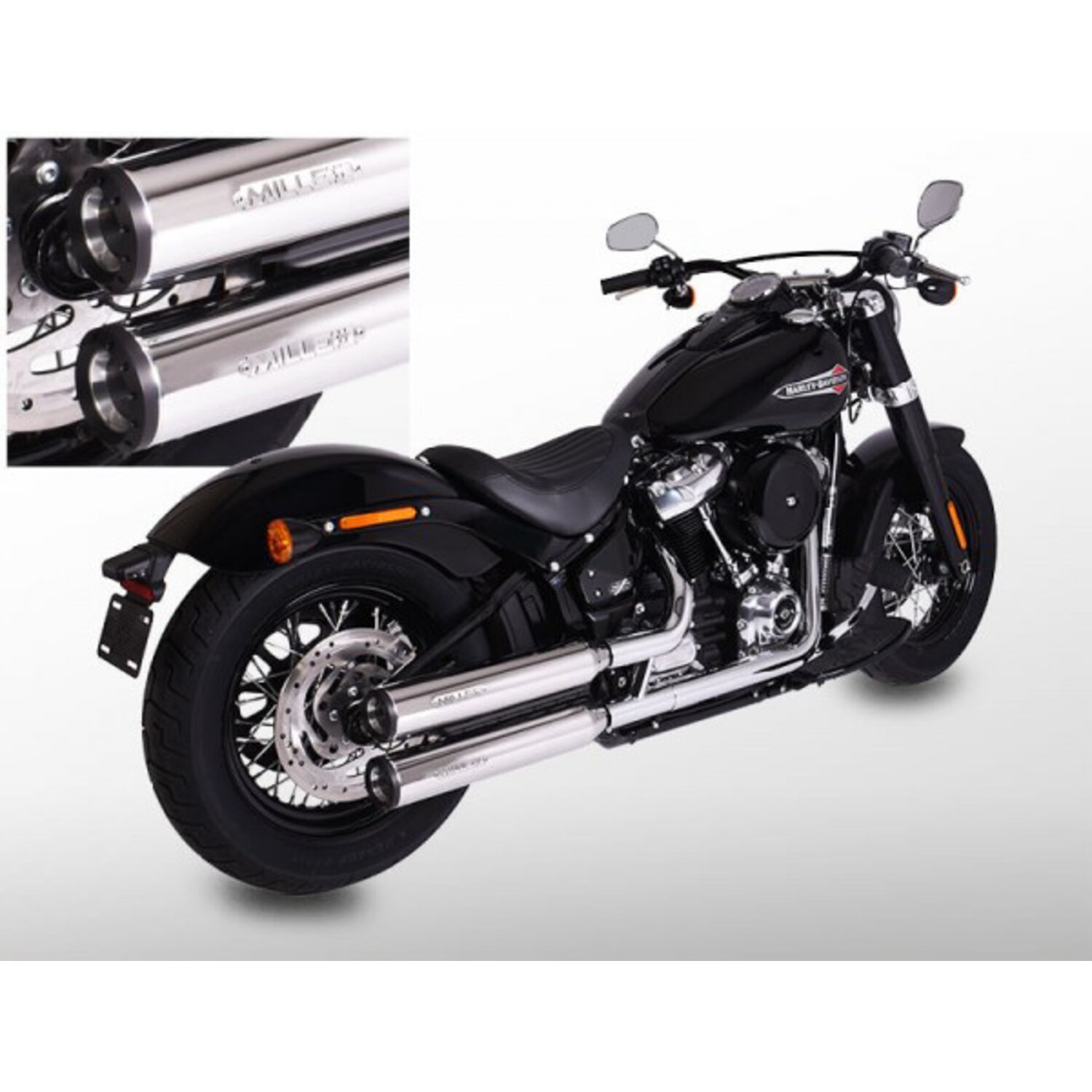 Miller, Independence slip-on mufflers. Euro 4, Polished