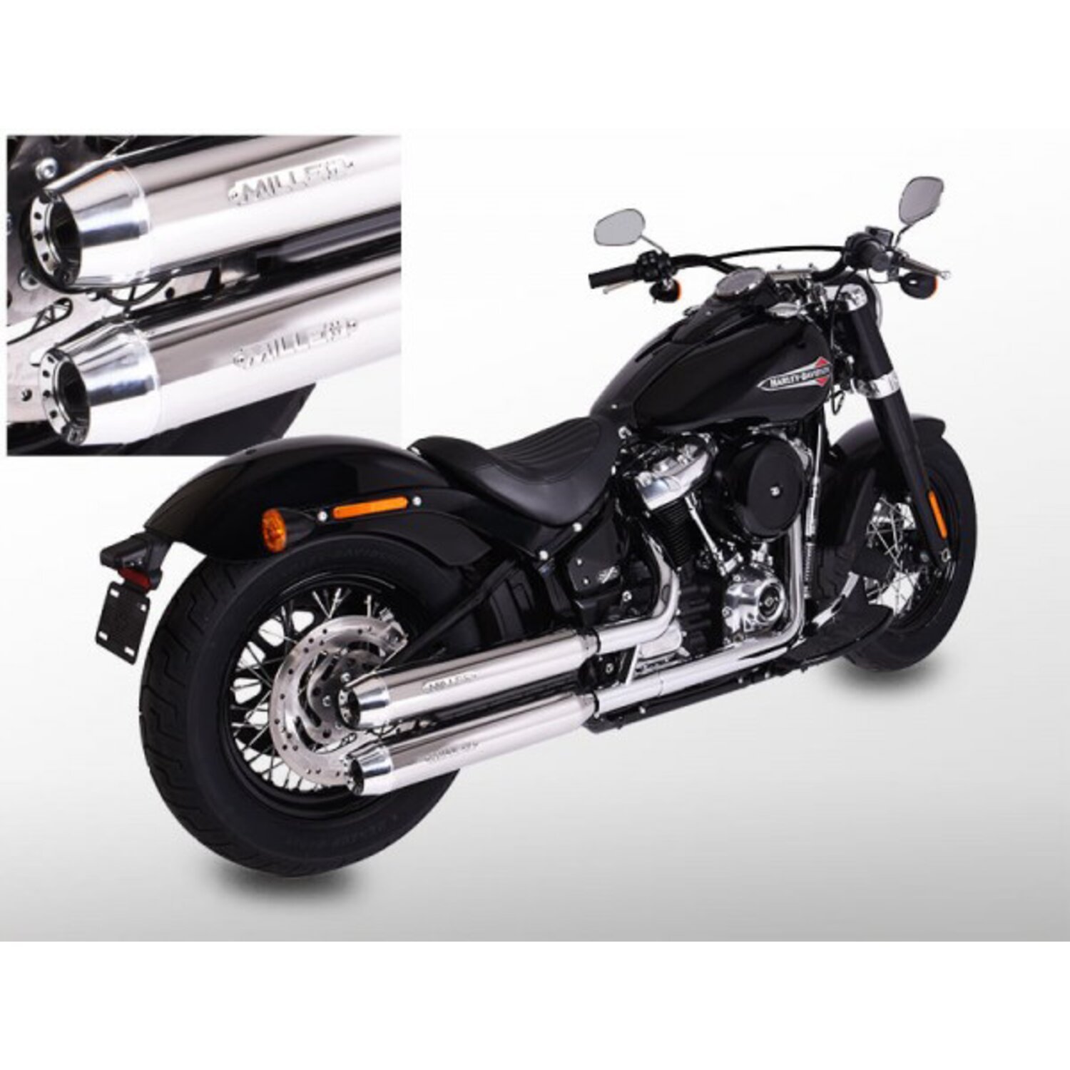 Miller, Destiny slip-on mufflers. Euro 5, Polished