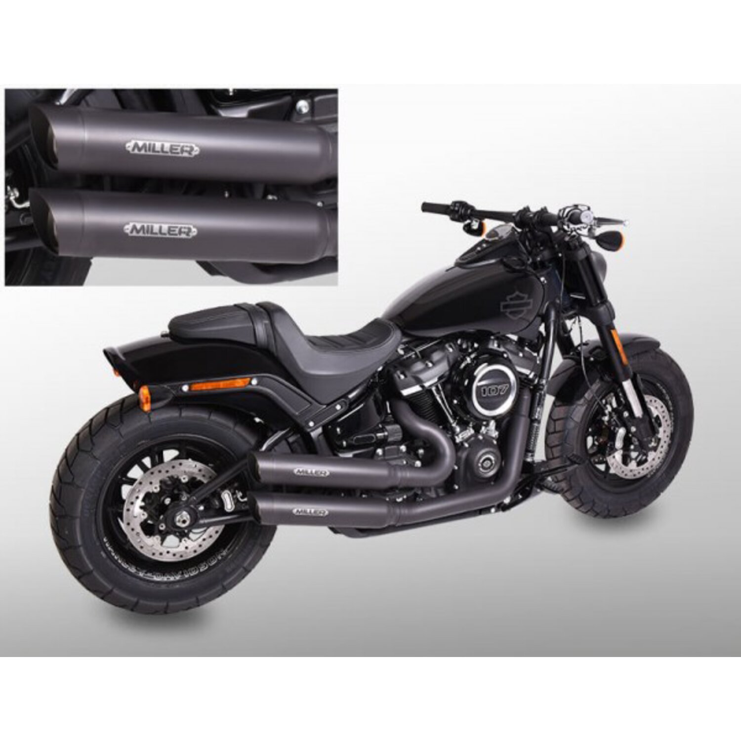 Miller, Bronco 2-2 exhaust system. Euro 4. Matte black