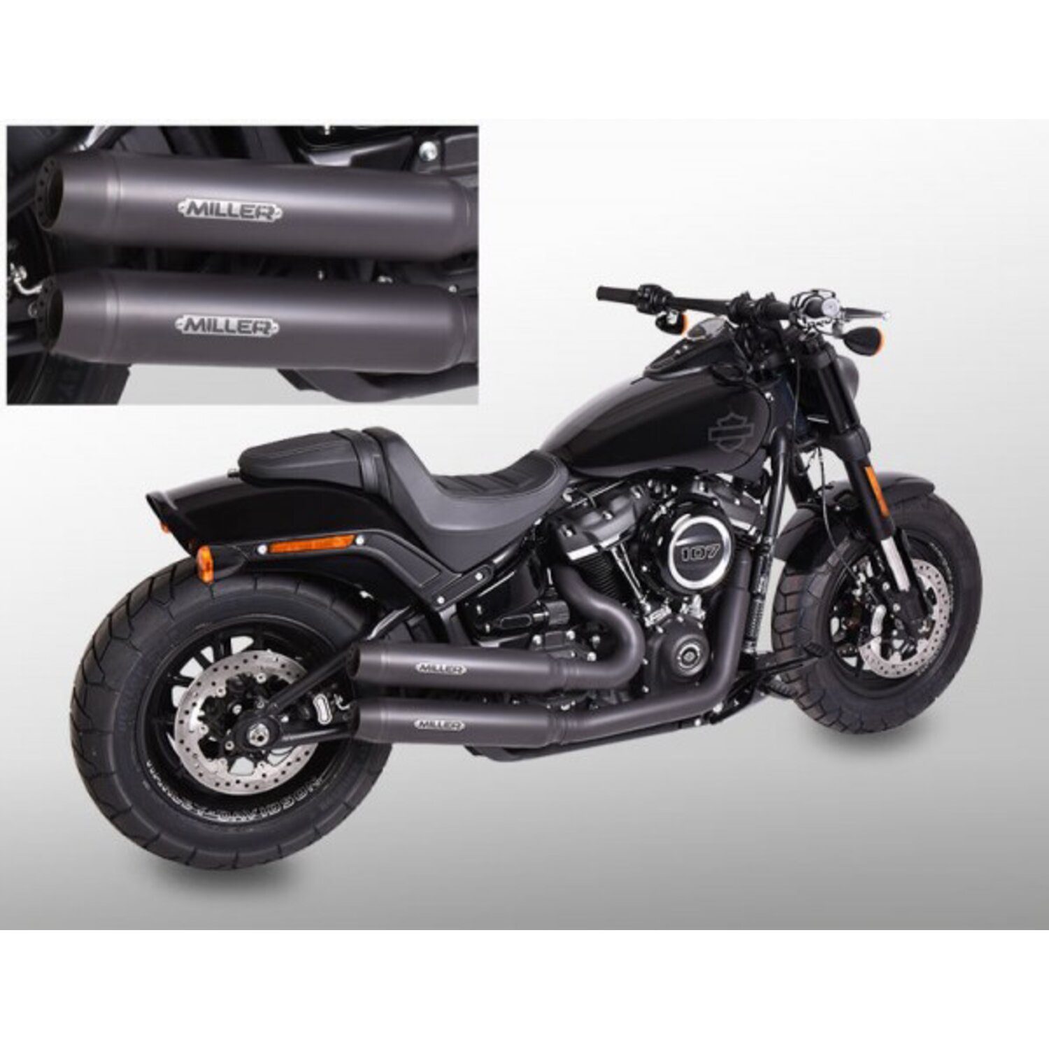 Miller, Bronco 2-2 exhaust system. Euro 4. Matte black