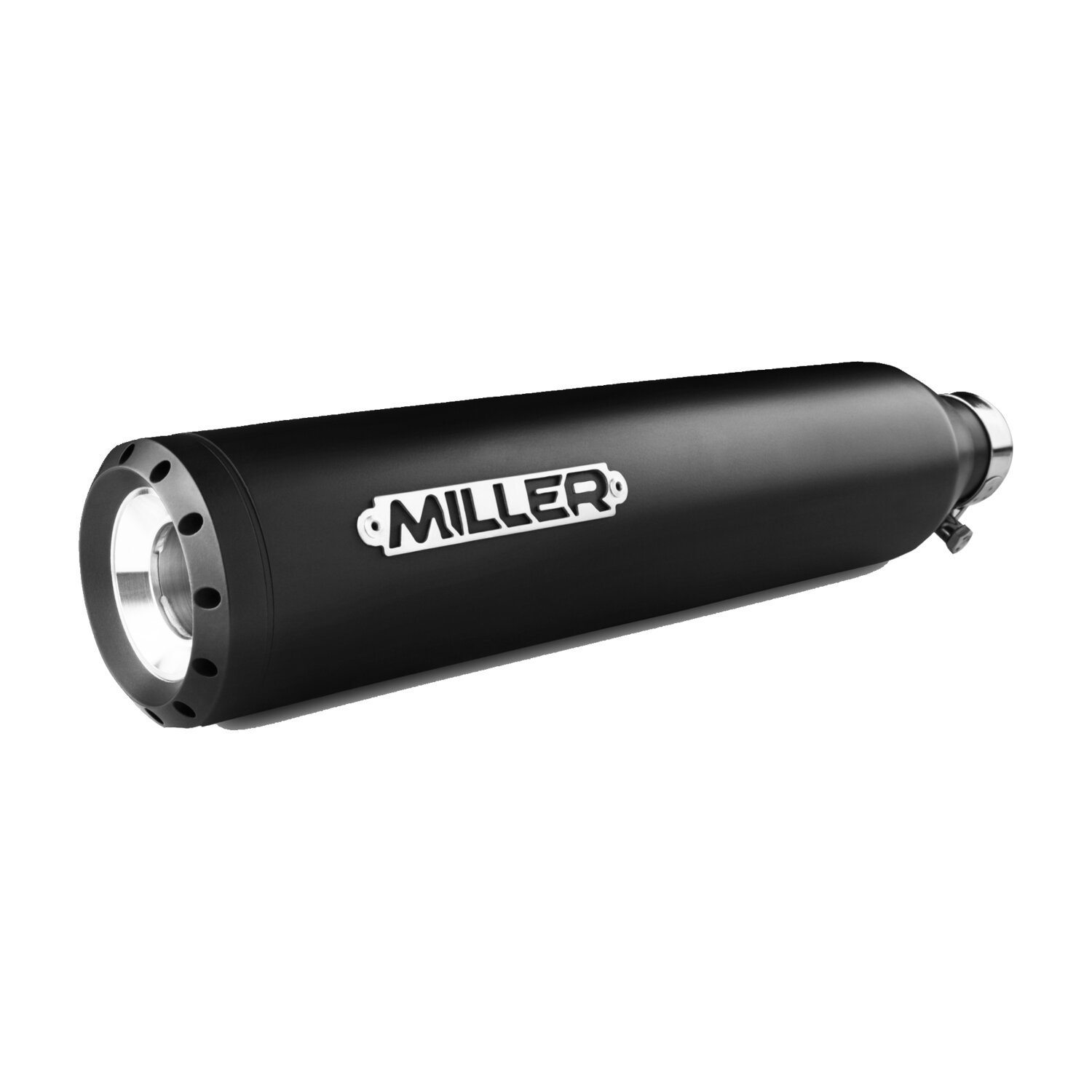 Miller, Dakota slip-on mufflers. Euro 3, Black, Matte