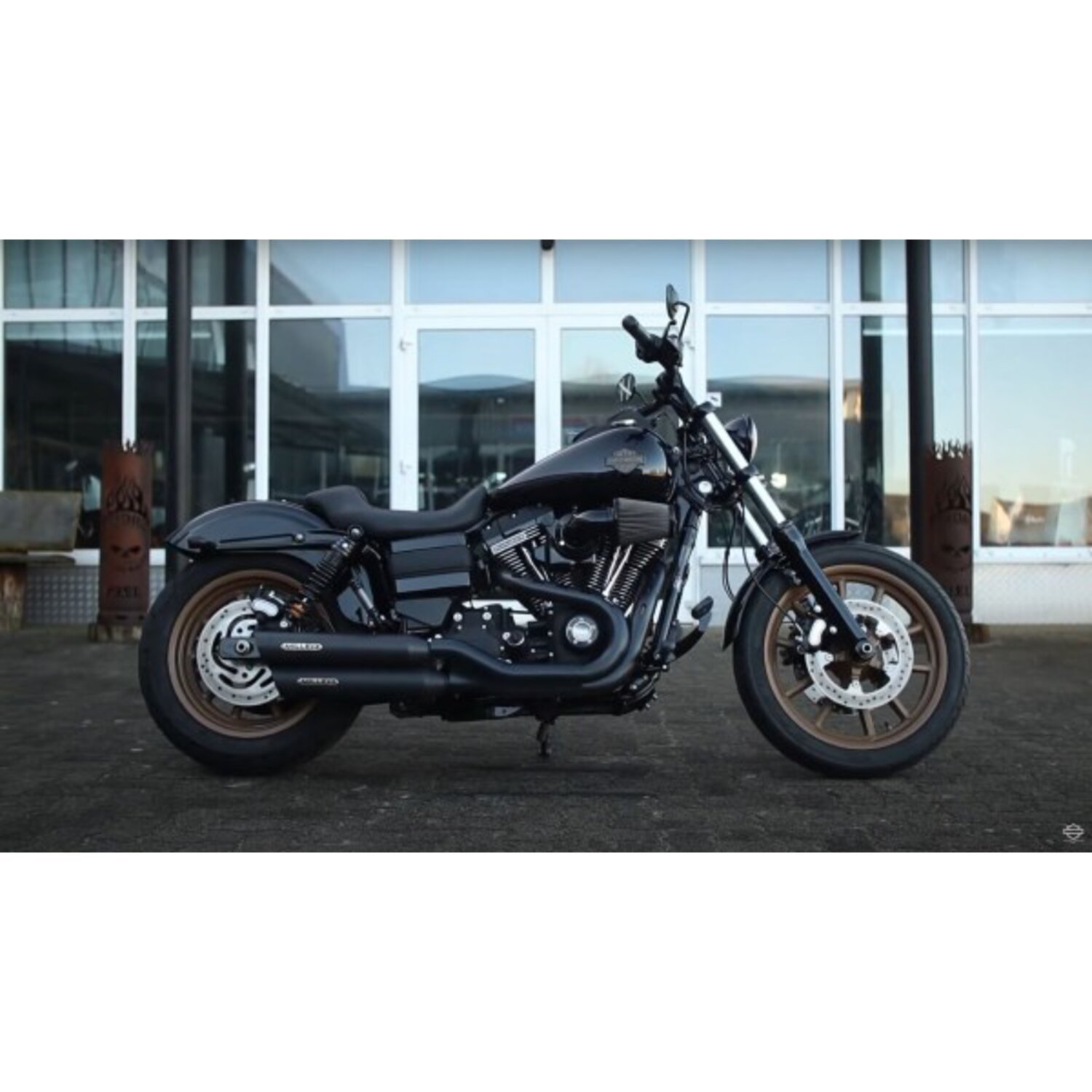 Miller, Dakota slip-on mufflers. Euro 3. Matte black