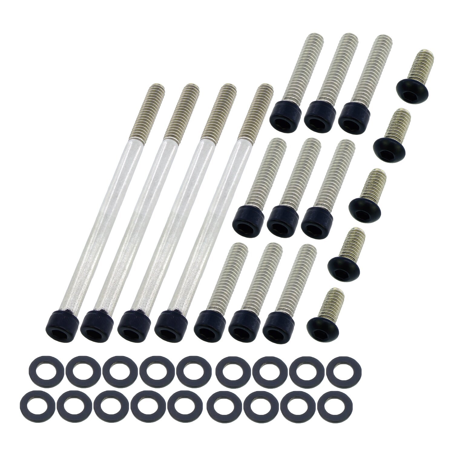 Screws4bikes, bolt kit, primary cover, Black, Matte