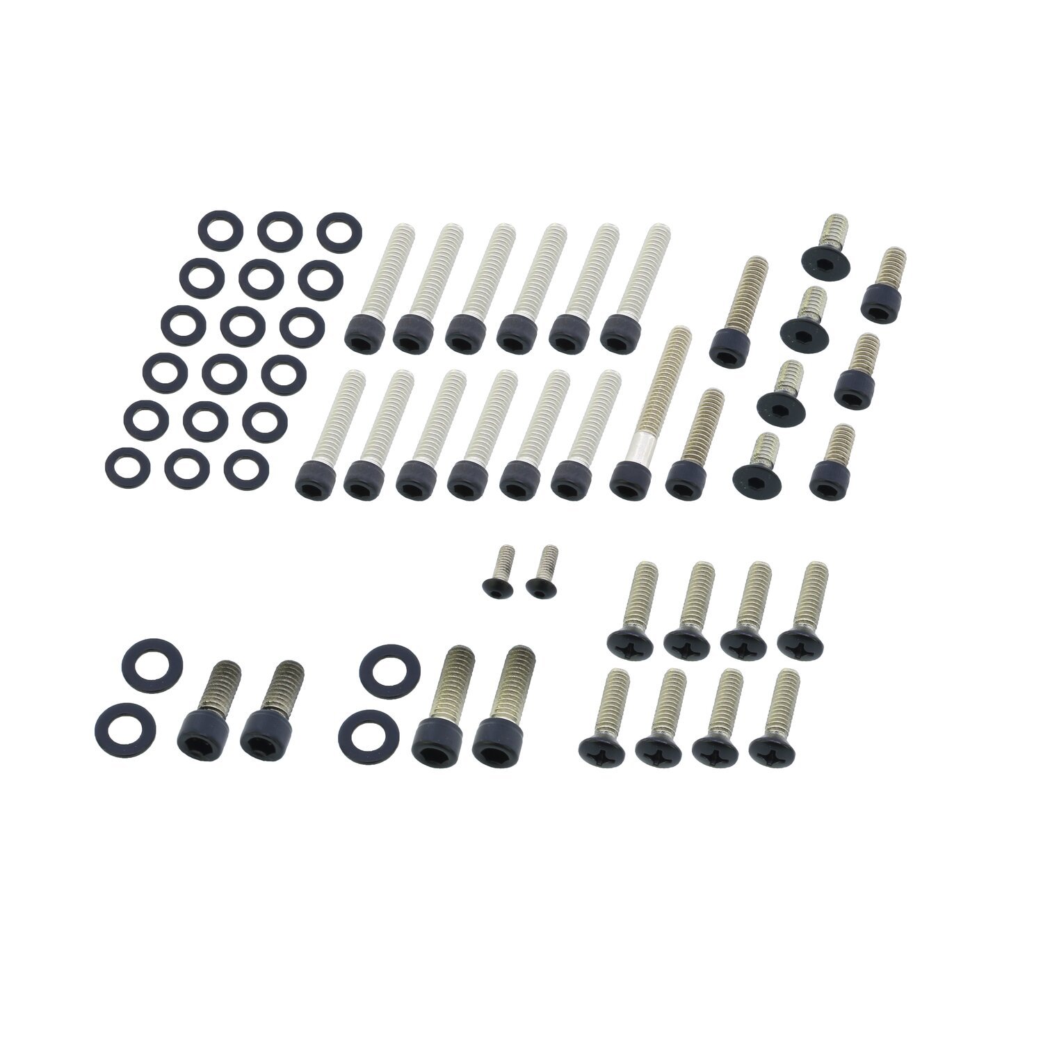 Screws4bikes, engine bolt kit, Black, Matte