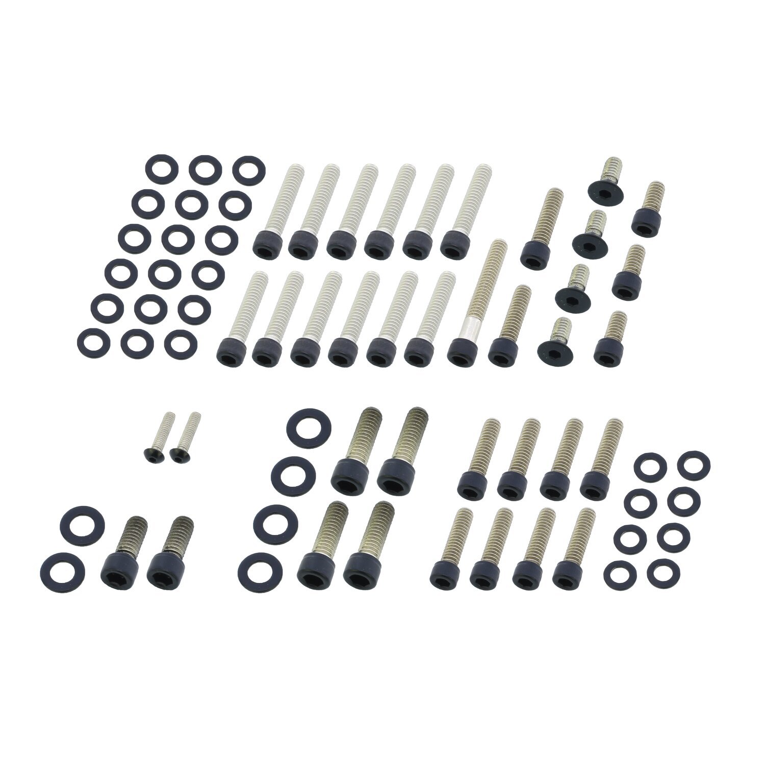 Screws4bikes, engine bolt kit, Black, Matte