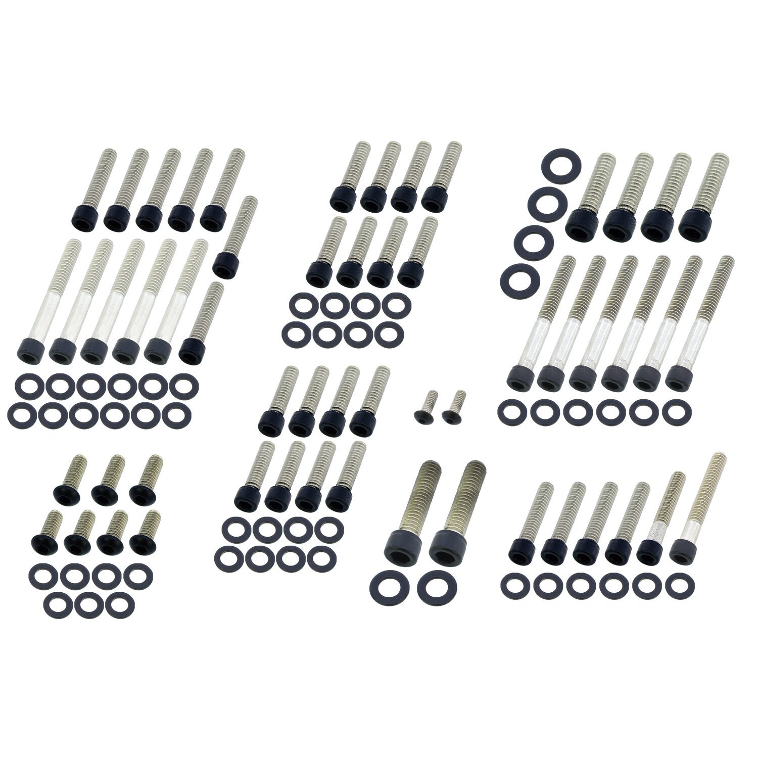 Screws4bikes, engine bolt kit, Black, Matte