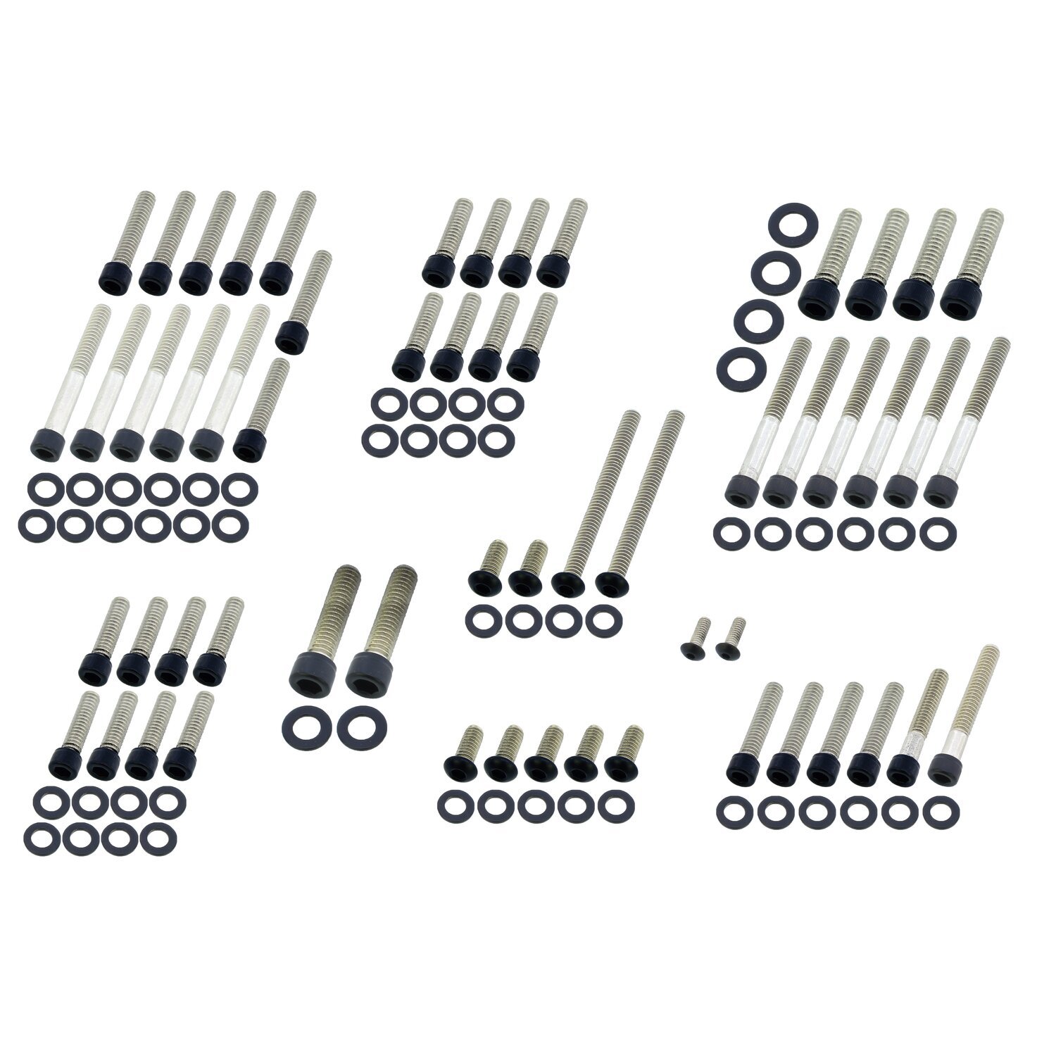 Screws4bikes, engine bolt kit, Black, Matte