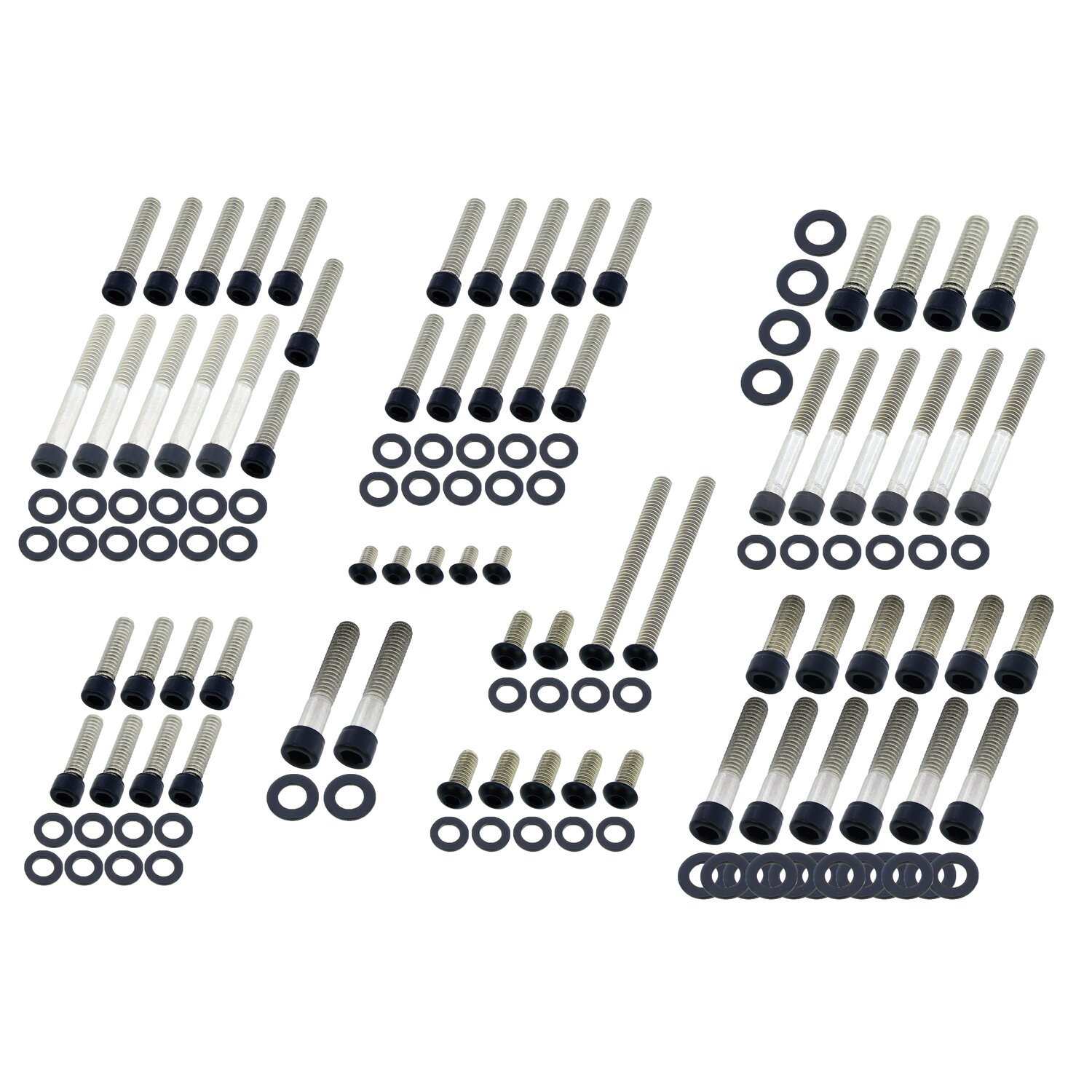 Screws4bikes, engine bolt kit, Black, Matte