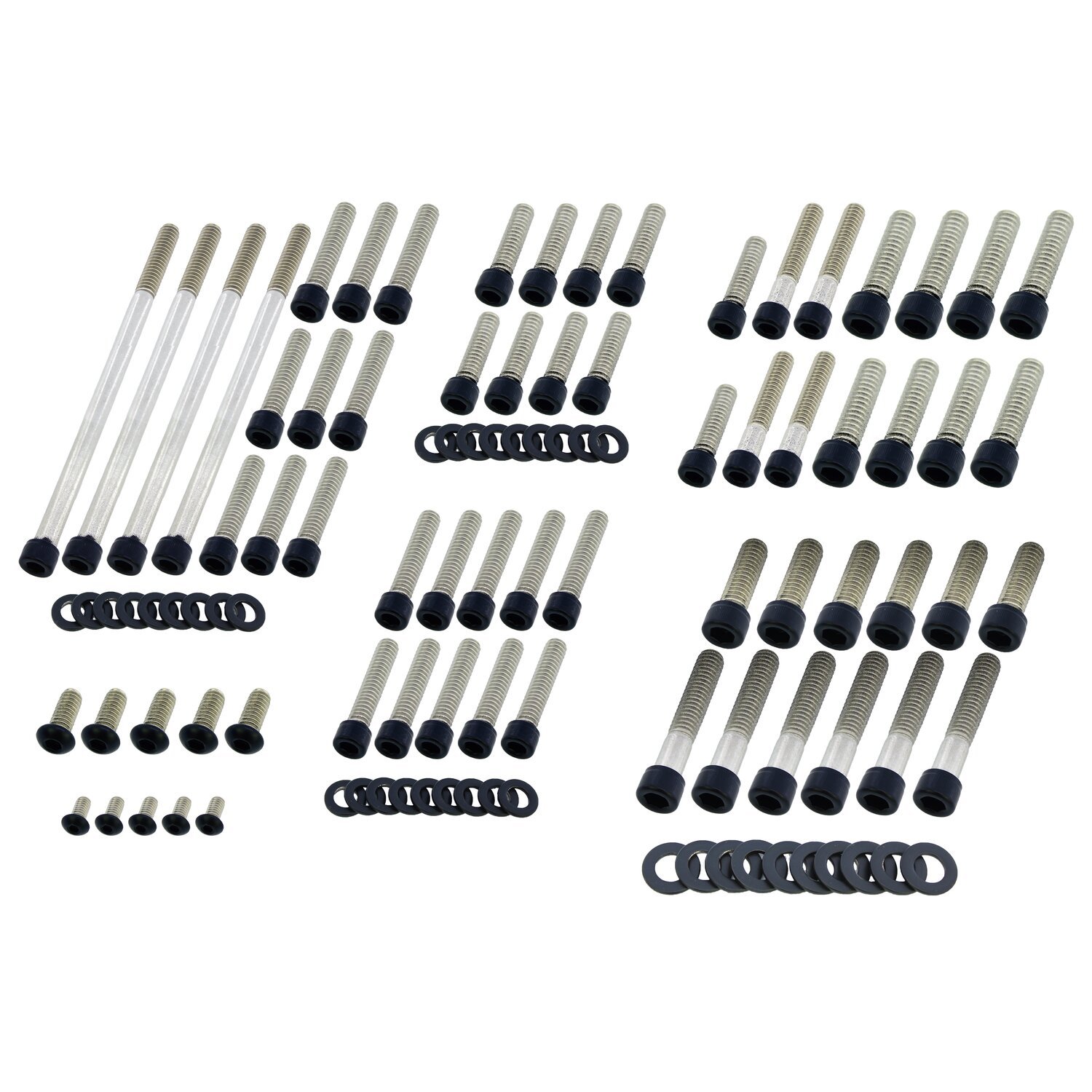 Screws4bikes, engine bolt kit, Black, Matte