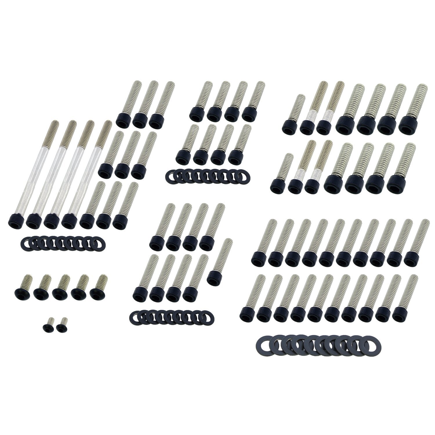 Screws4bikes, engine bolt kit, Black, Matte