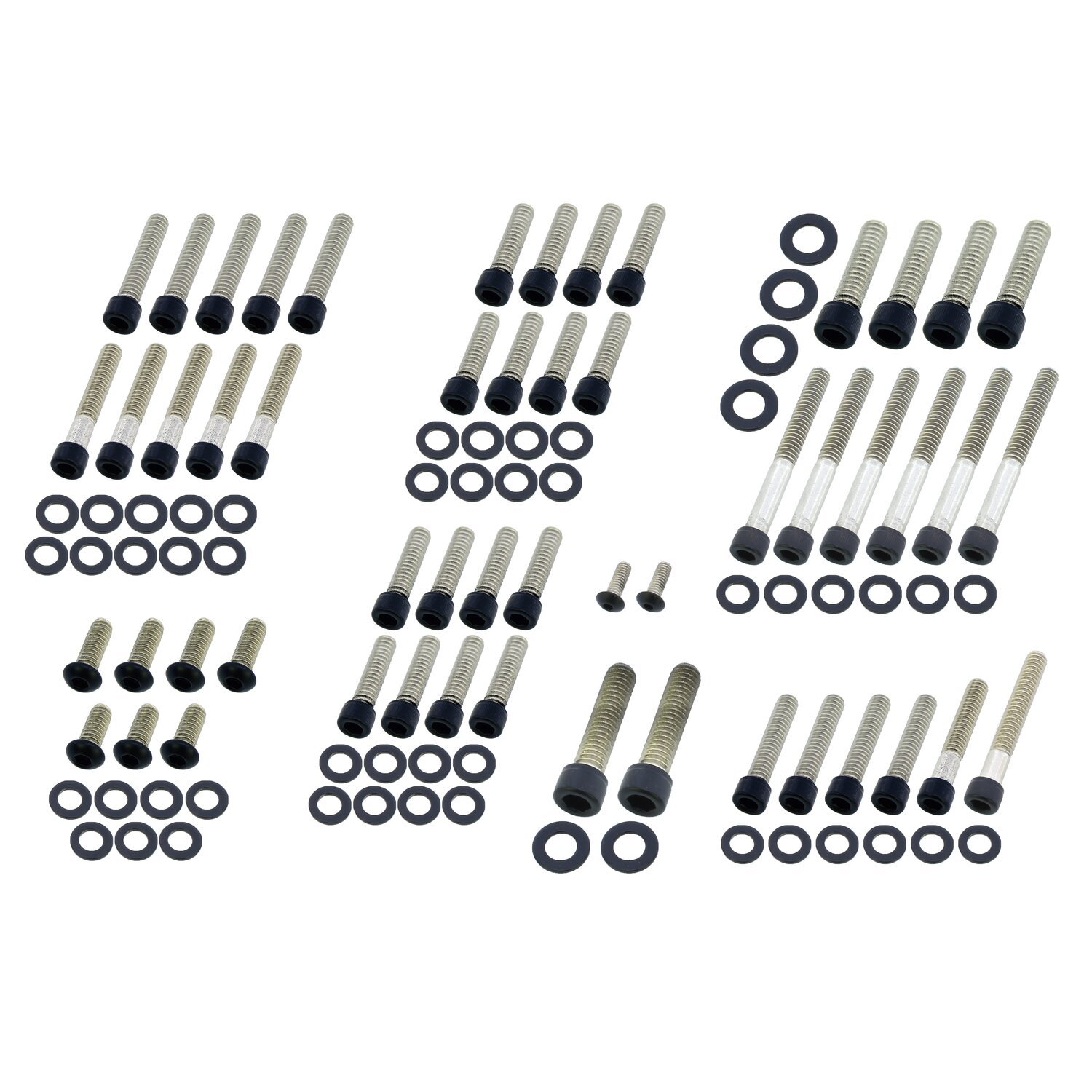 Screws4bikes, engine bolt kit, Black, Matte