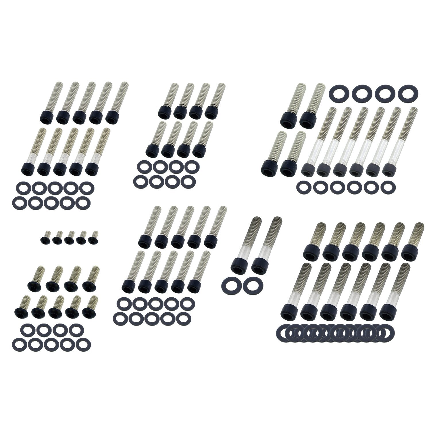 Screws4bikes, engine bolt kit, Black, Matte