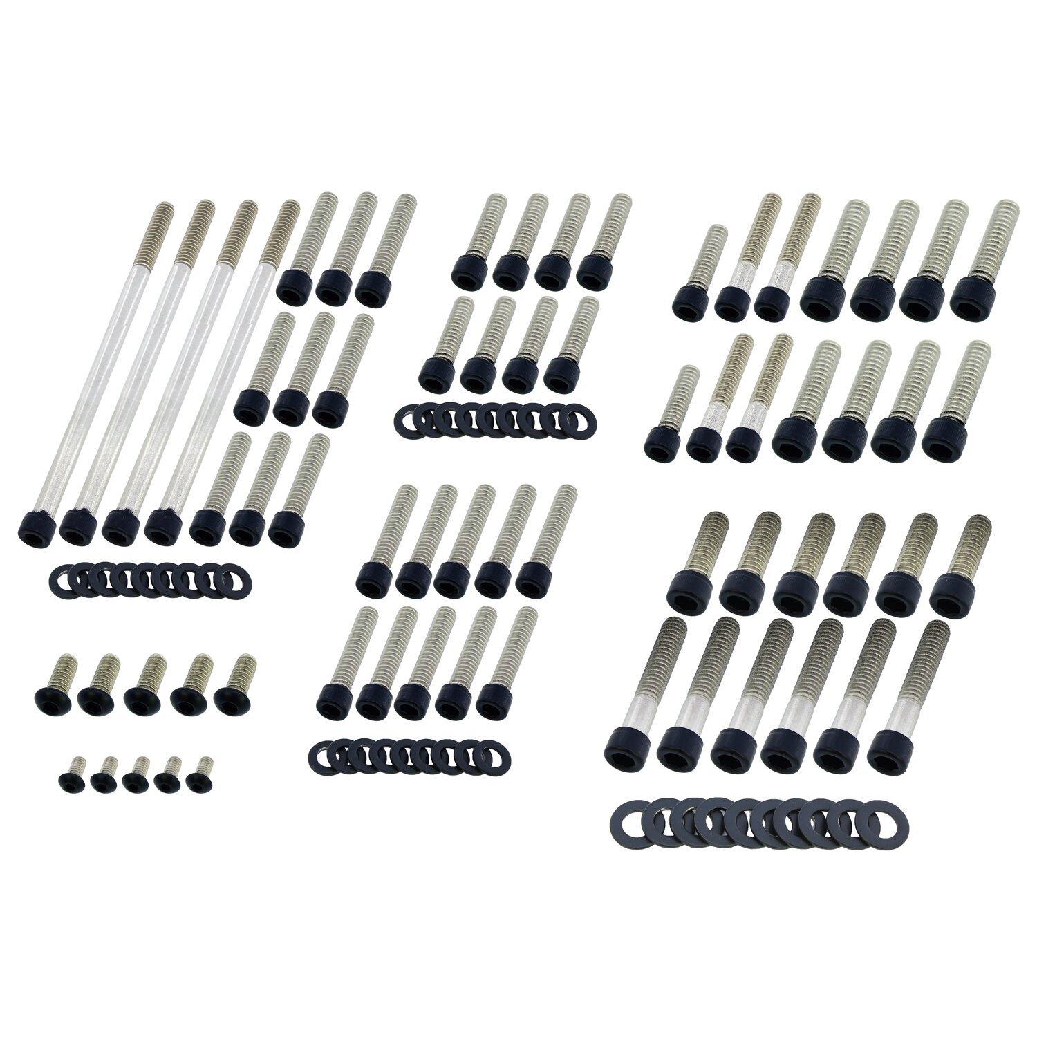 Screws4bikes, engine bolt kit, Black, Matte