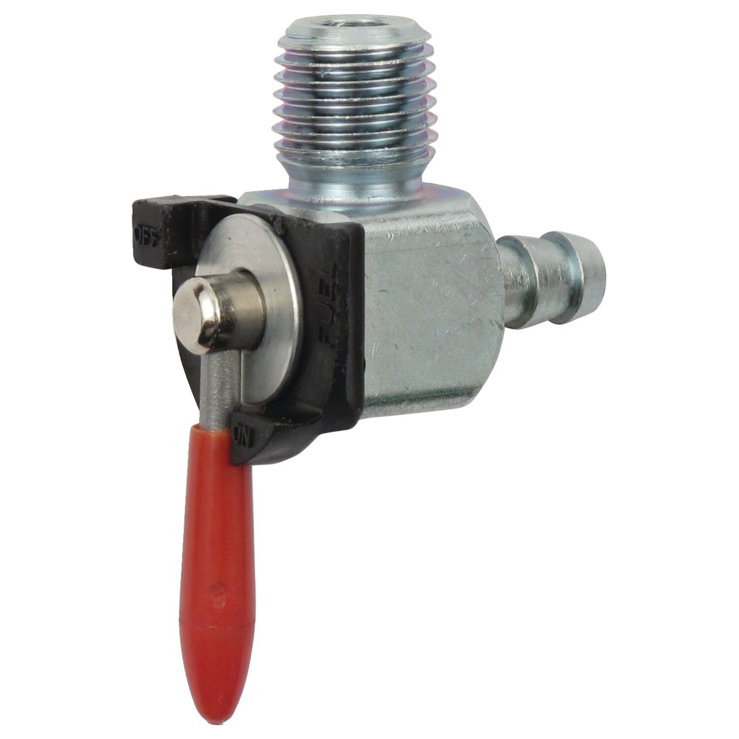 MCS, 'Red Handle' petcock, rear outlet, Zinc plated