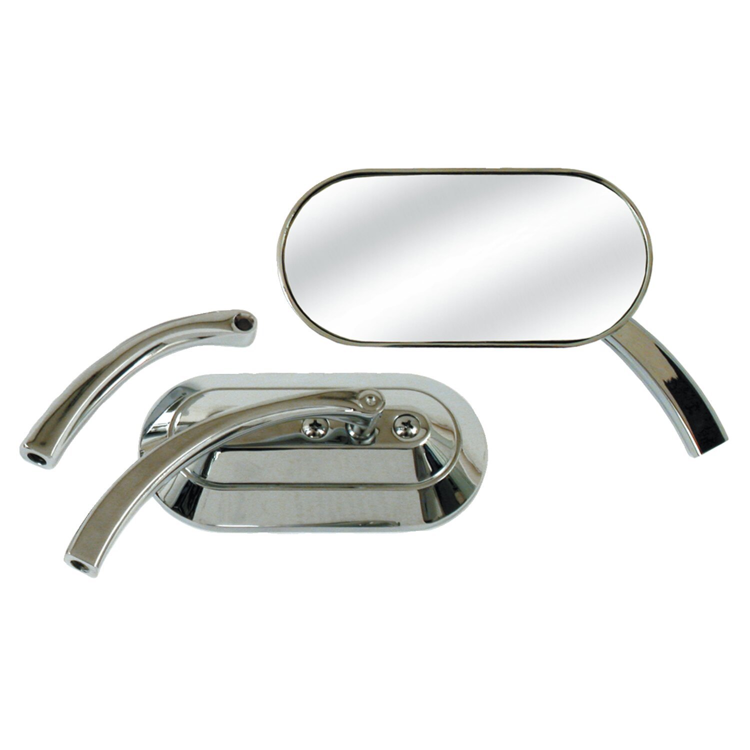 Custom oval mirror, Silver, Chrome