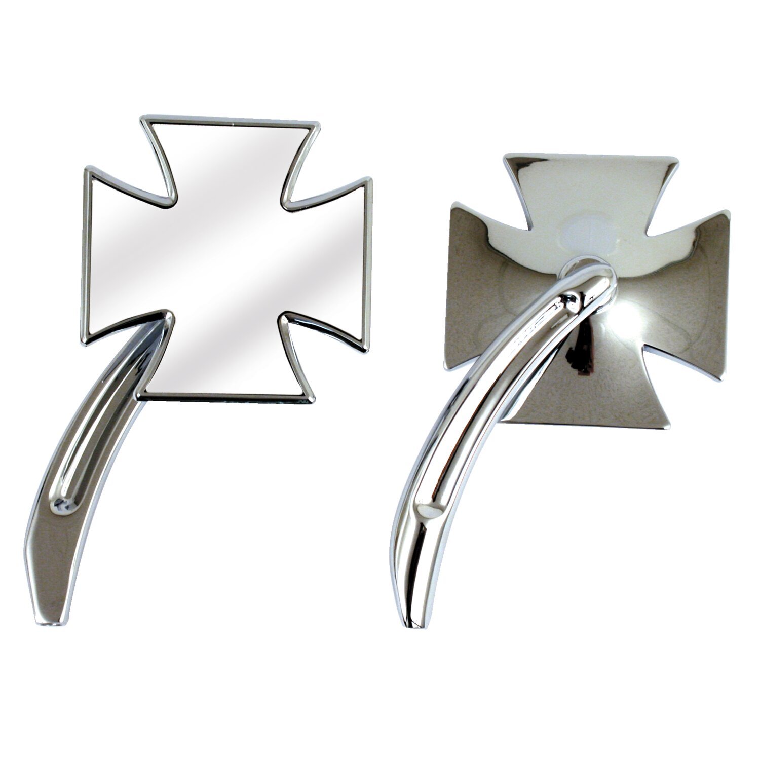 Maltese mirror set, with billet stem, Chrome
