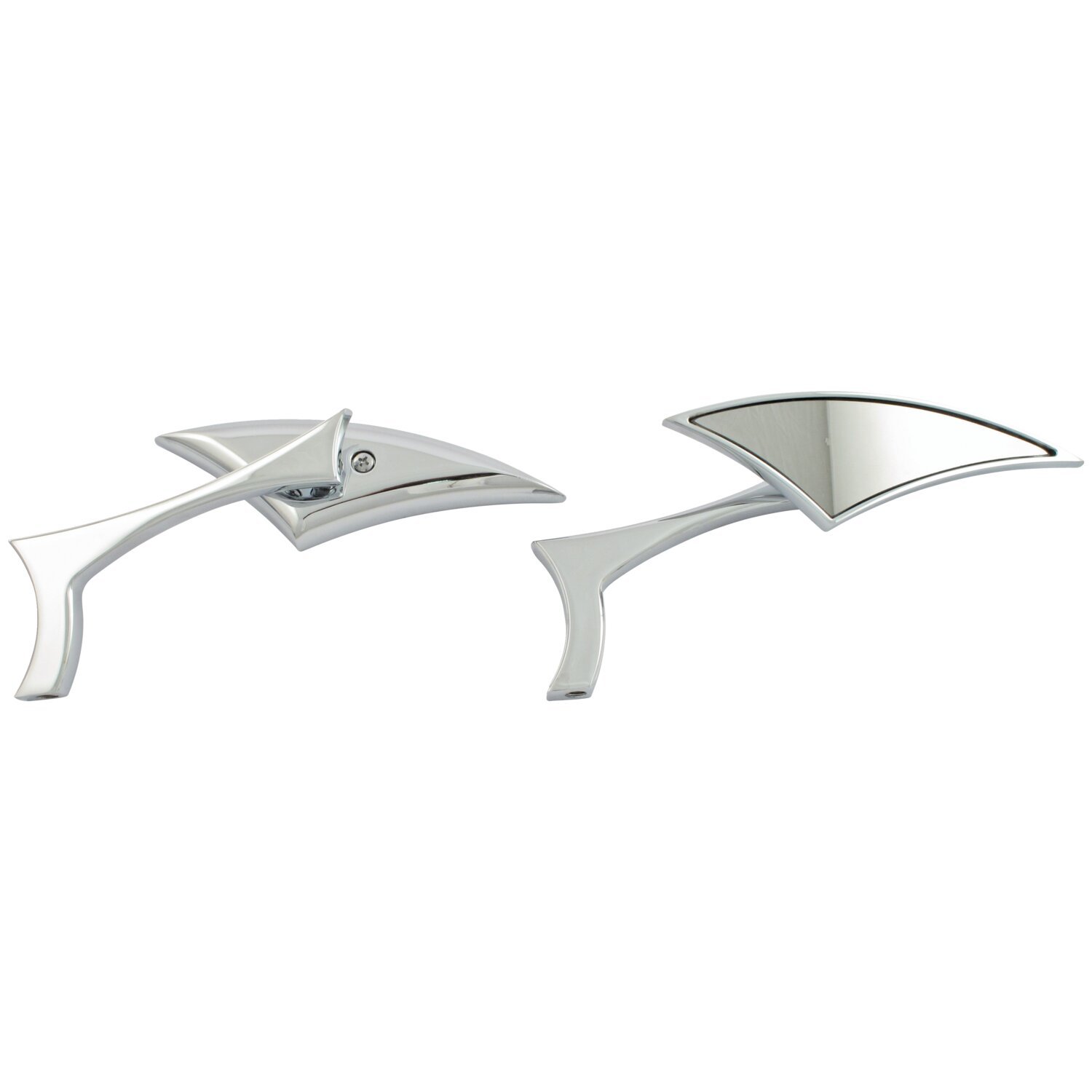 Indiana chopper mirror set, Silver, Chrome