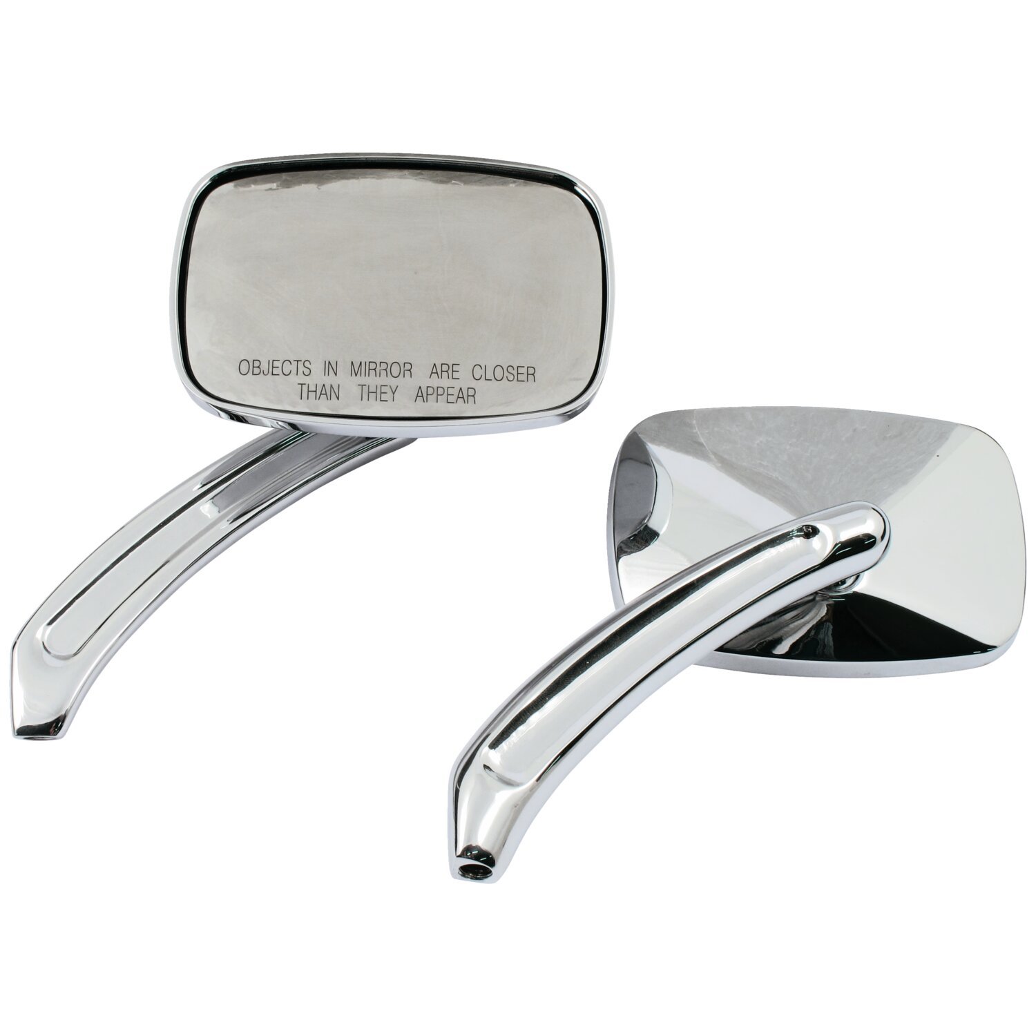Square doc mirror set, Chrome