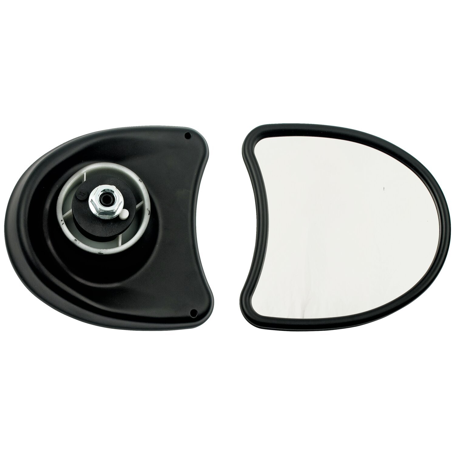Touring fairing mount mirror kit. Single vision, Black