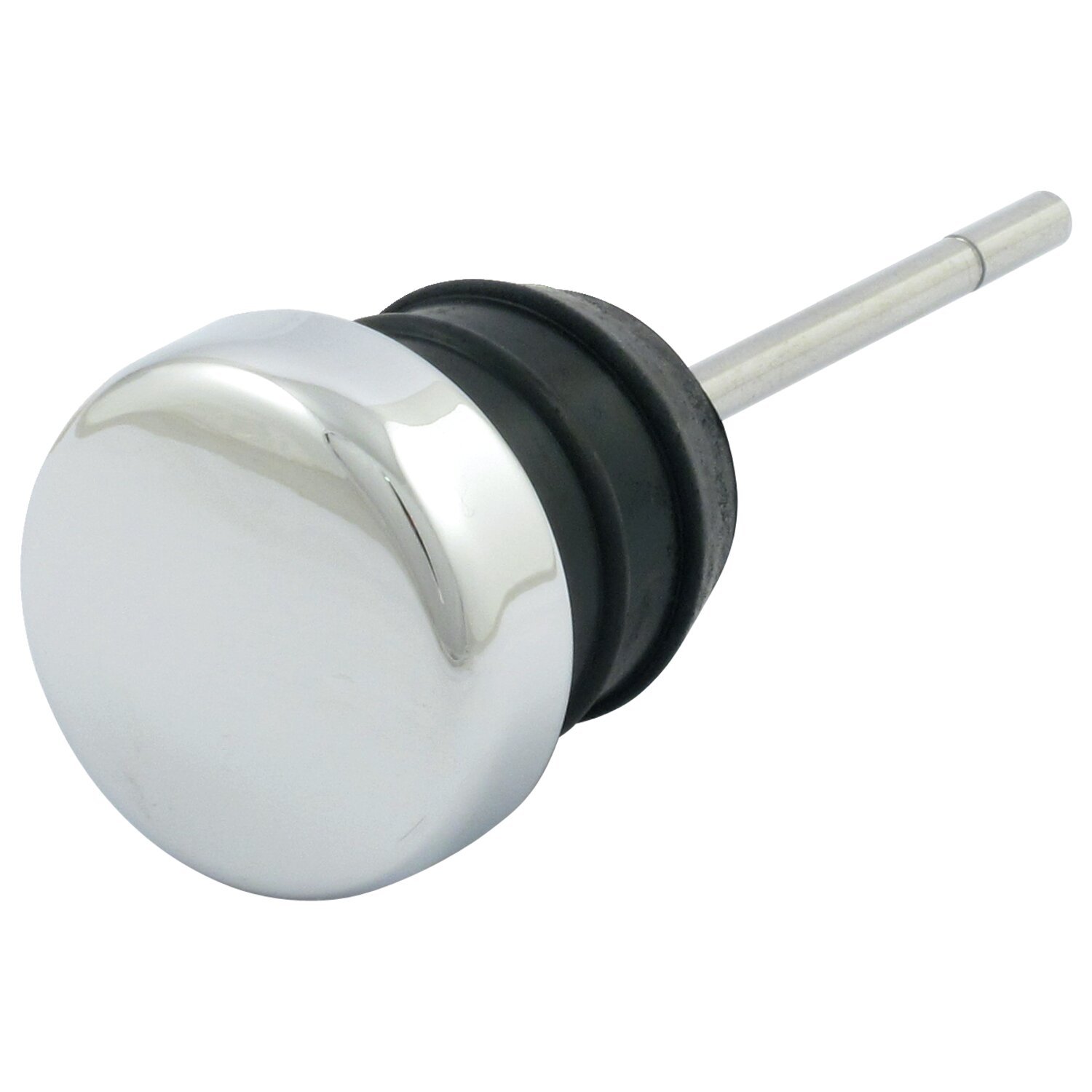 Oil tank fill plug, short dipstick, Unpainted, Chrome