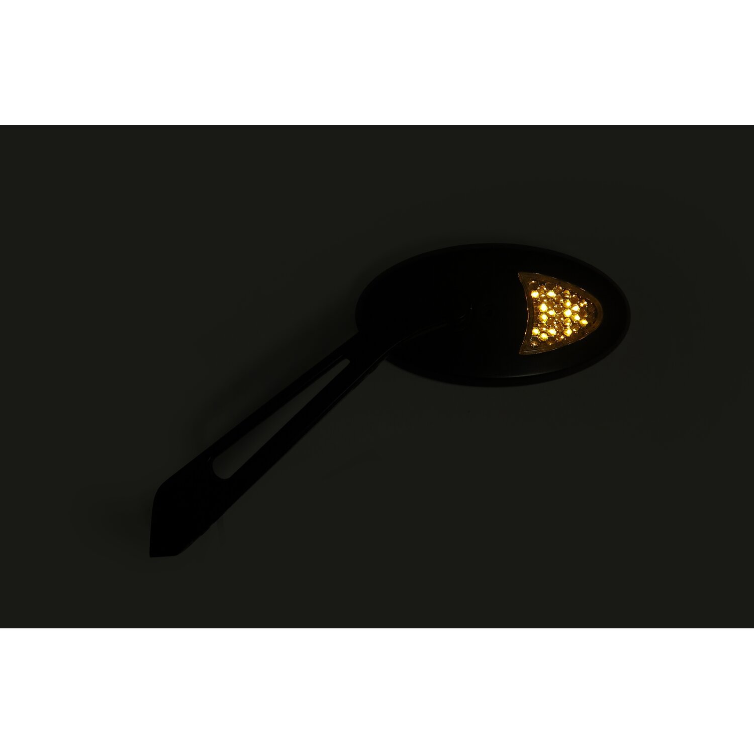 LED cateye turn signal mirror set. Black, amber front lens