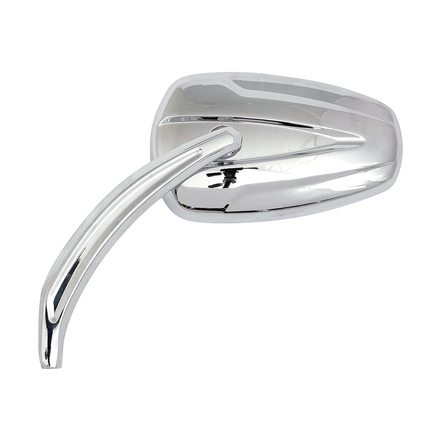 Slipstream mirror set. curved stem, Silver, Chrome