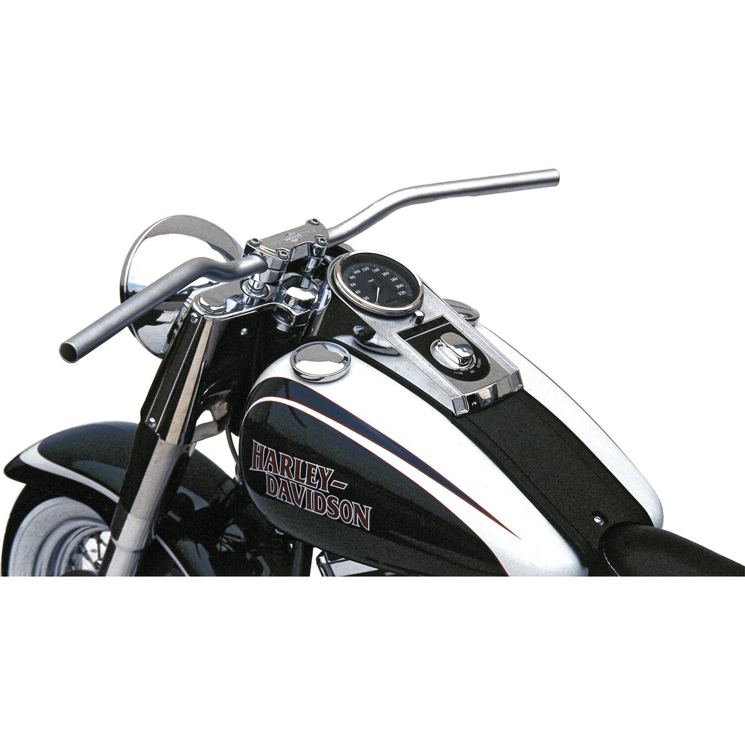 TRW 1" Streetfighter handlebar chrome 2.75" rise ABE, Silver