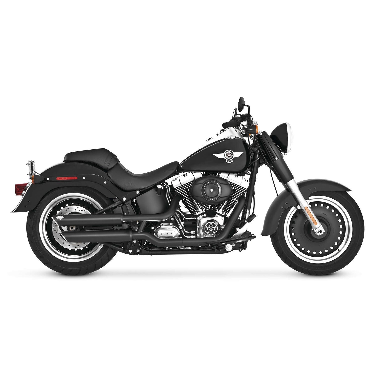Vance & Hines, 3" twin slash slip-on mufflers, Black, Matte