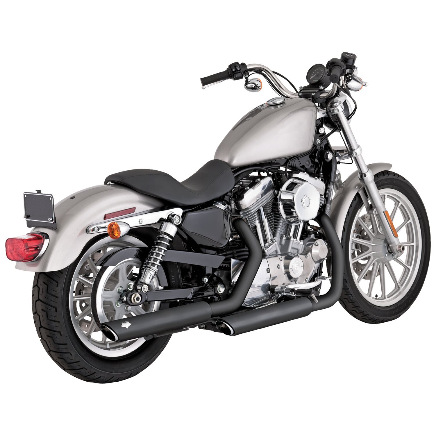 Vance & Hines, Twin slash 3" slip-ons, Black, Matte