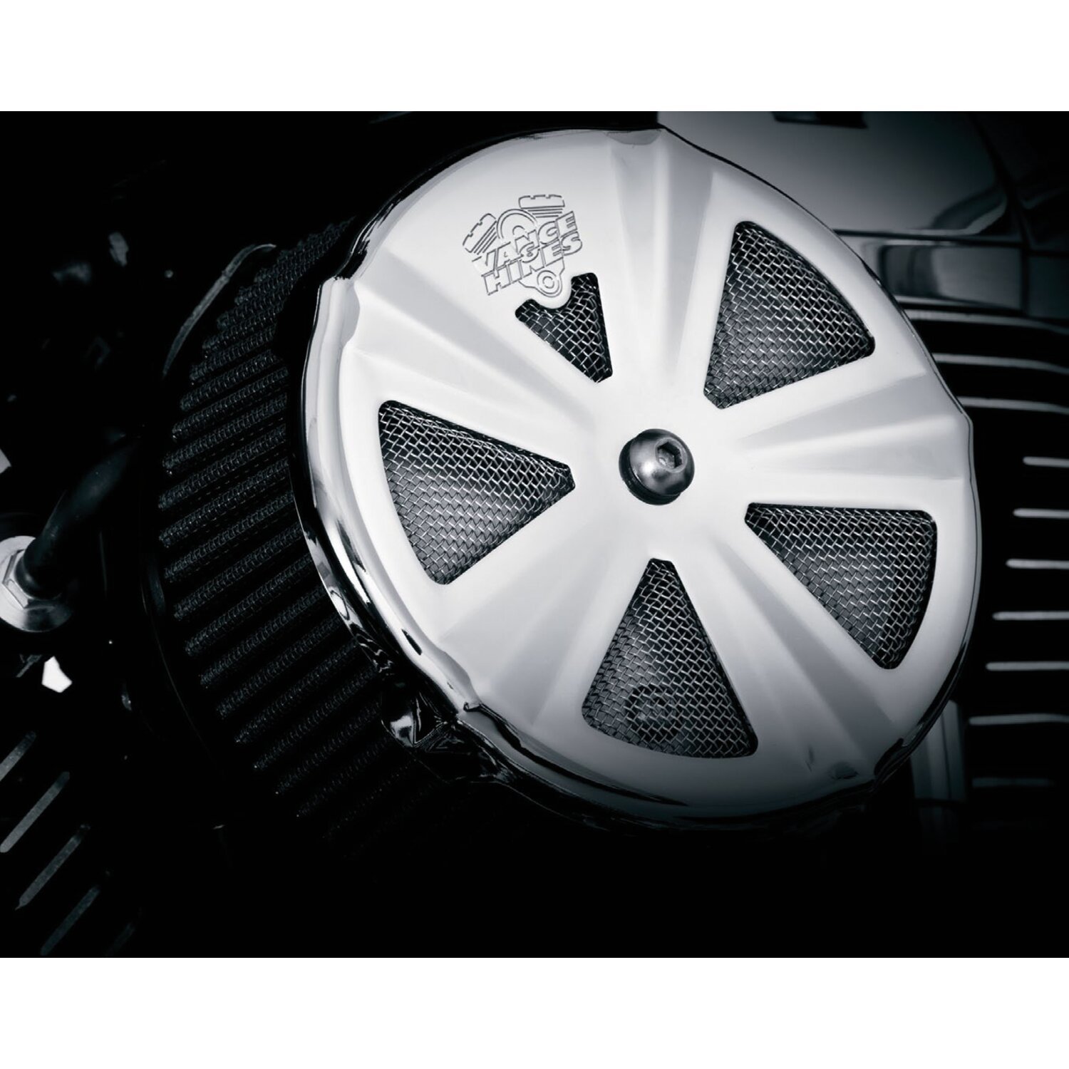 Vance & Hines, VO2 skull aircleaner cover crown, Chrome