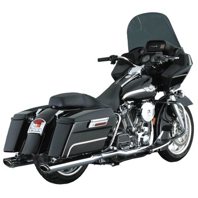 Individual crossover head pipes offer the traditional look and are best in giving the distinctive H-D potato-potato sound. 2 1/4" 220° full coverage heat shields give this head pipe set a massive look and a long lasting finish. Special propriety bends in combination with stock 1 3/4" diameter pipes provide the best possible horsepower and torque from your engine. Can be used with stock mufflers or add a pair of Vance & Hines slip-ons, of the correct model year, for maximum performance, torque and great sound. 
Note: An O2 sensor plug set must be separately ordered when required. 
Note: Performance slip-on mufflers are separately available.