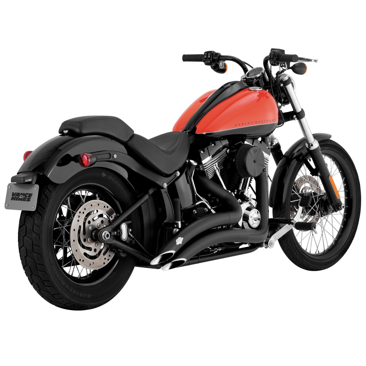 Vance & Hines, 2-1/2" big radius 2-2 exhaust, Black, Matte