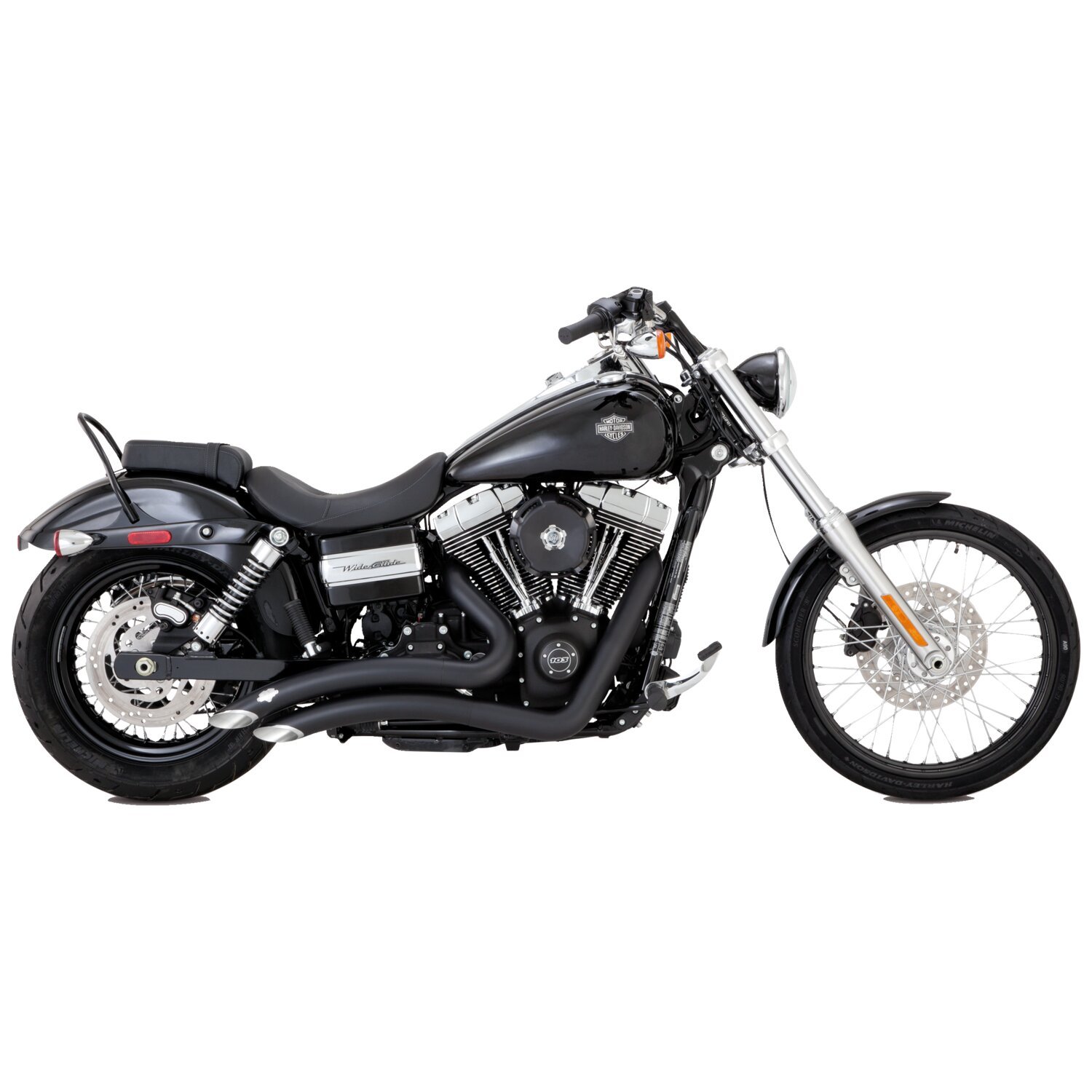 Vance & Hines, 2-1/2" big radius 2-2 exhaust, Black