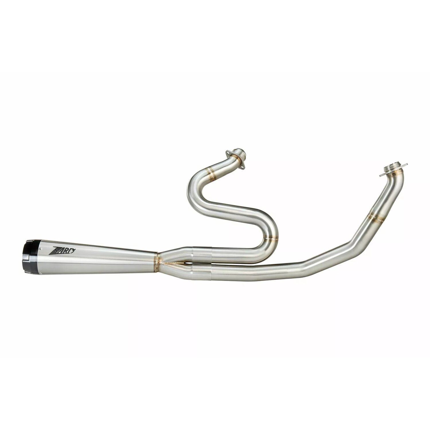 Zard, 2-1 stainless steel M8 Touring exhaust system, Black, Raw