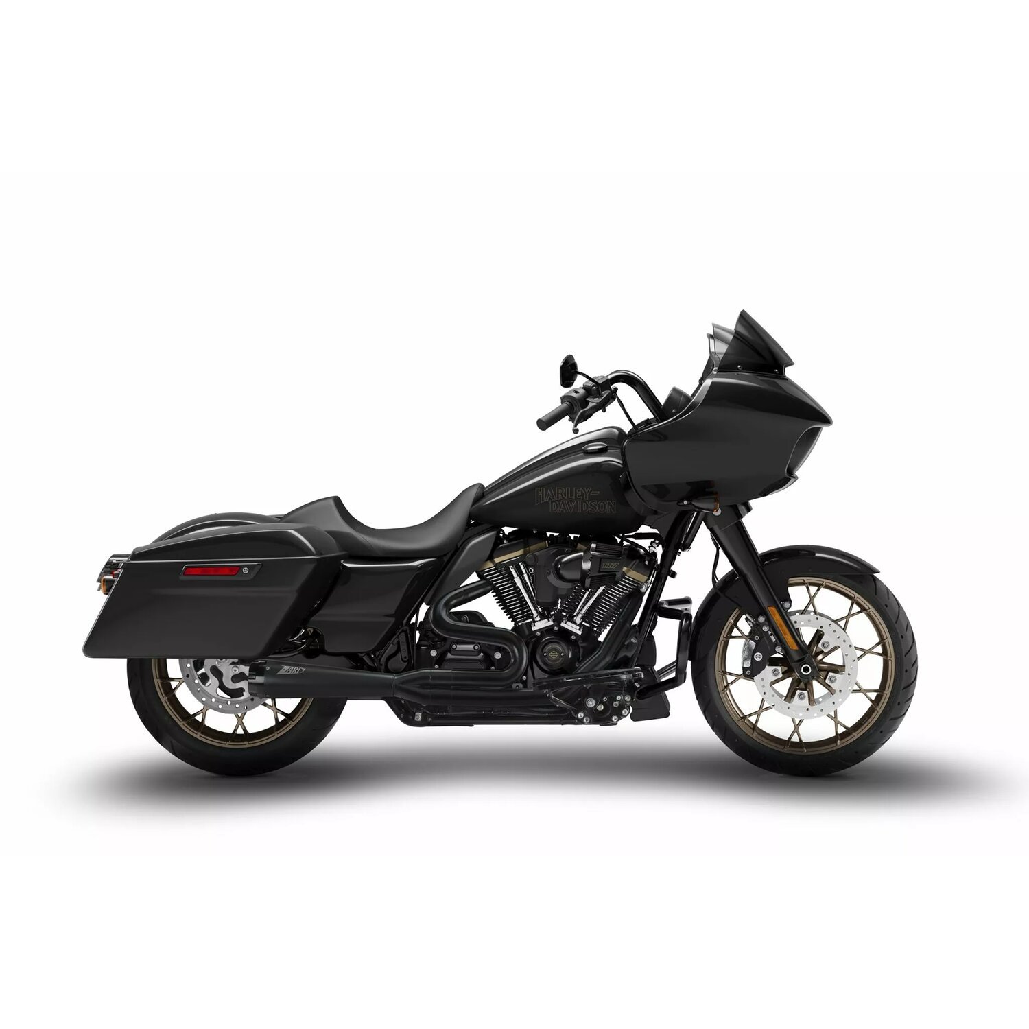Zard, 2-1 stainless M8 Touring exhaust system, Black, Matte