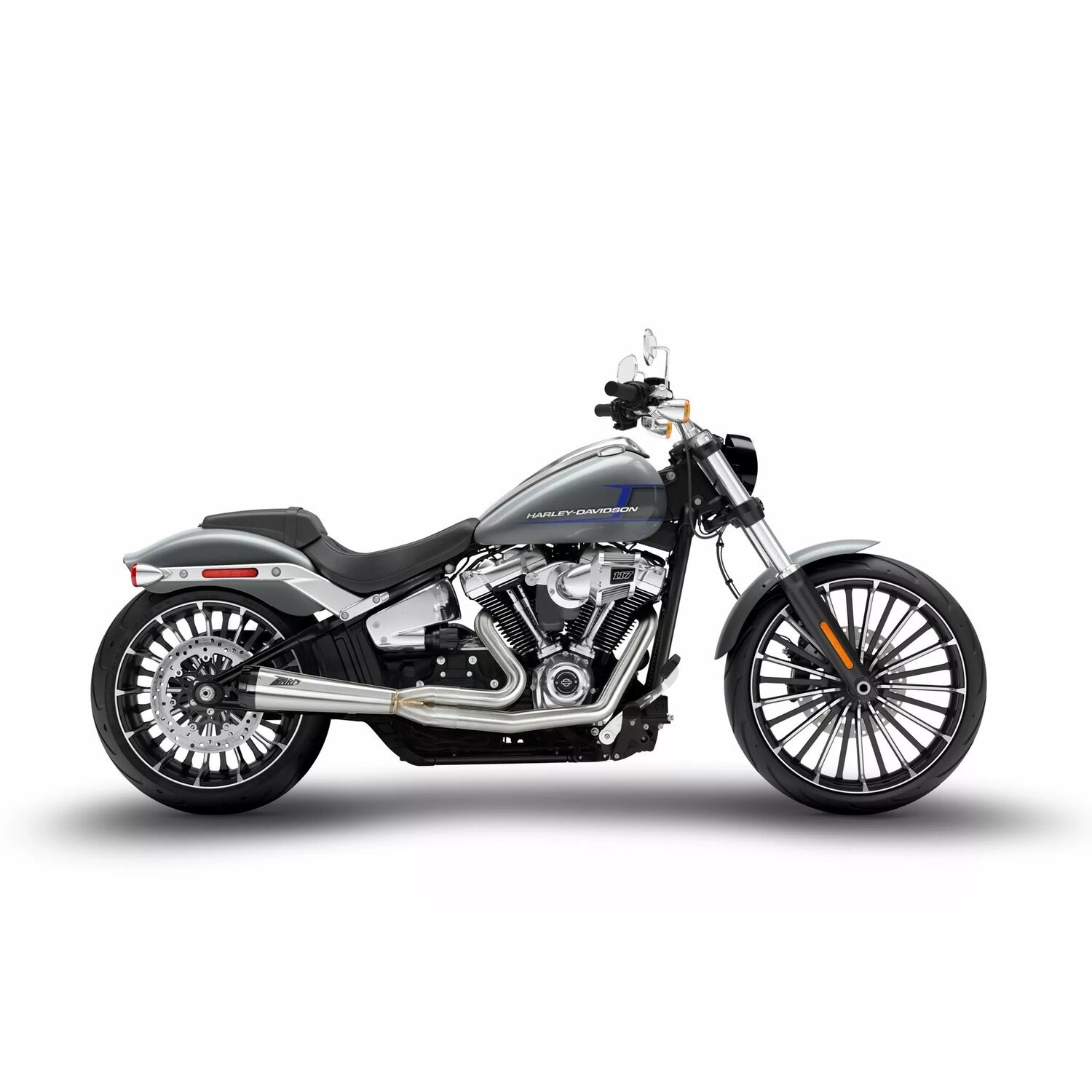 Zard, M8 Softail 2-1 Short Cone exhaust system. Plain