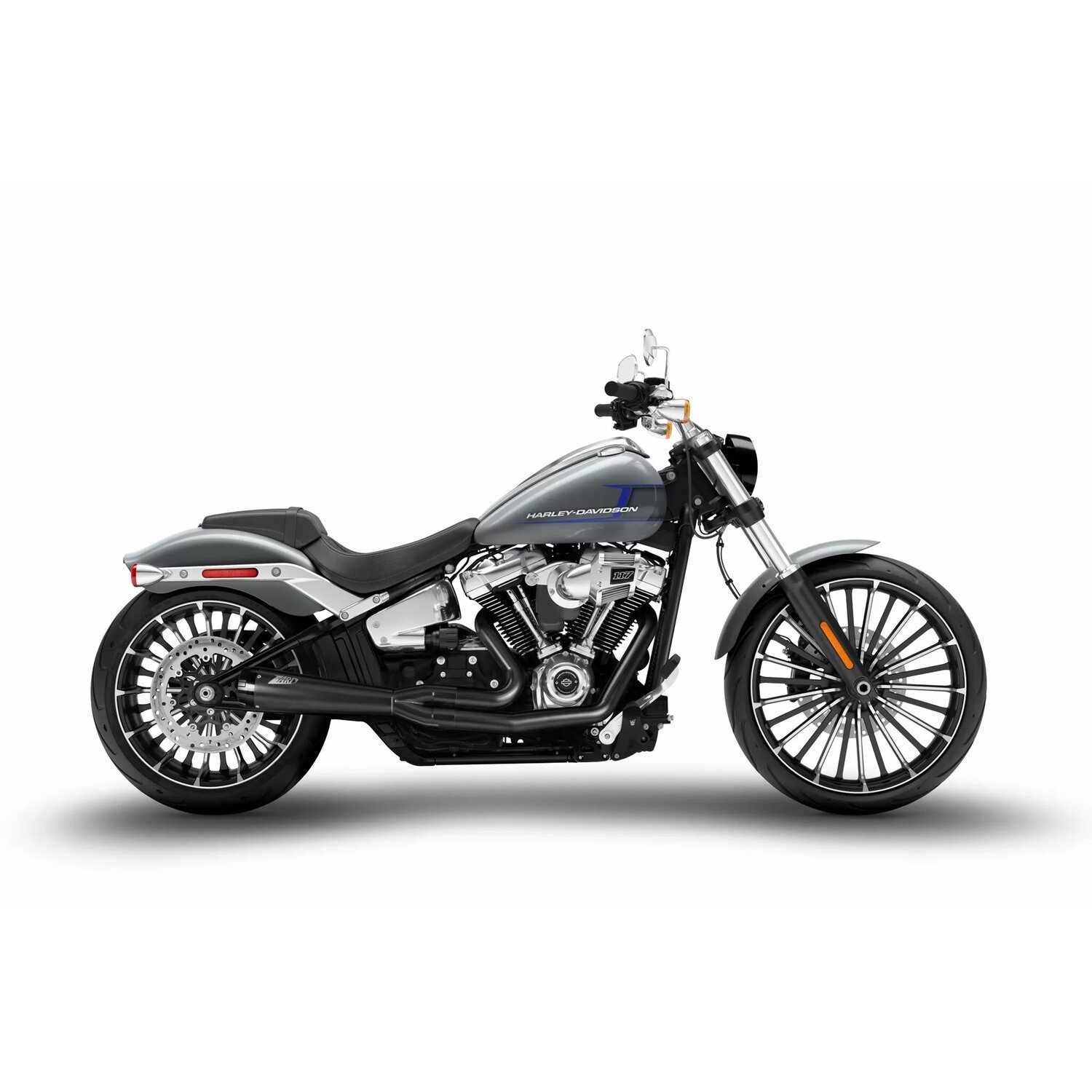 Zard, M8 Softail 2-1 Short Cone exhaust system, Black, Matte