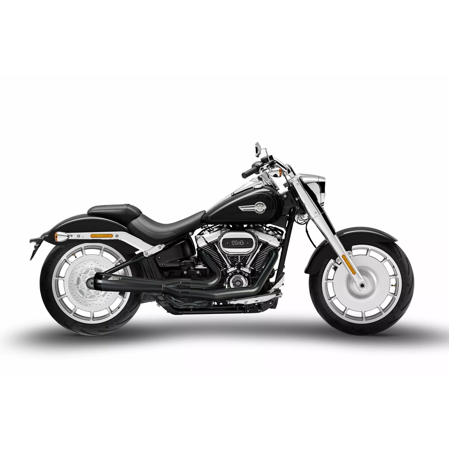 Zard, M8 Softail 2-1 Short Cone exhaust system, Black, Matte