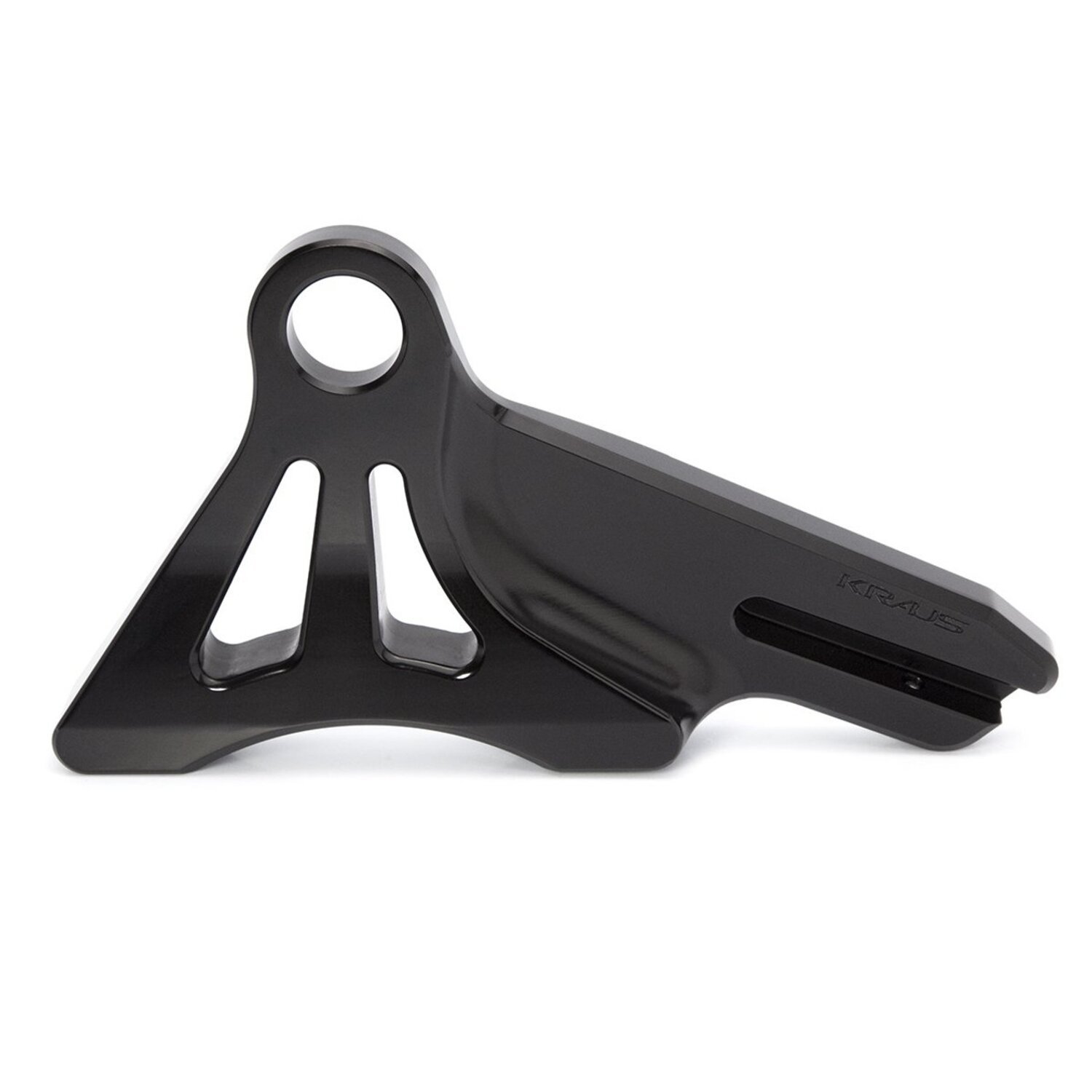 Kraus, Softail rear 108mm radial caliper mount bracket, Black, Polished