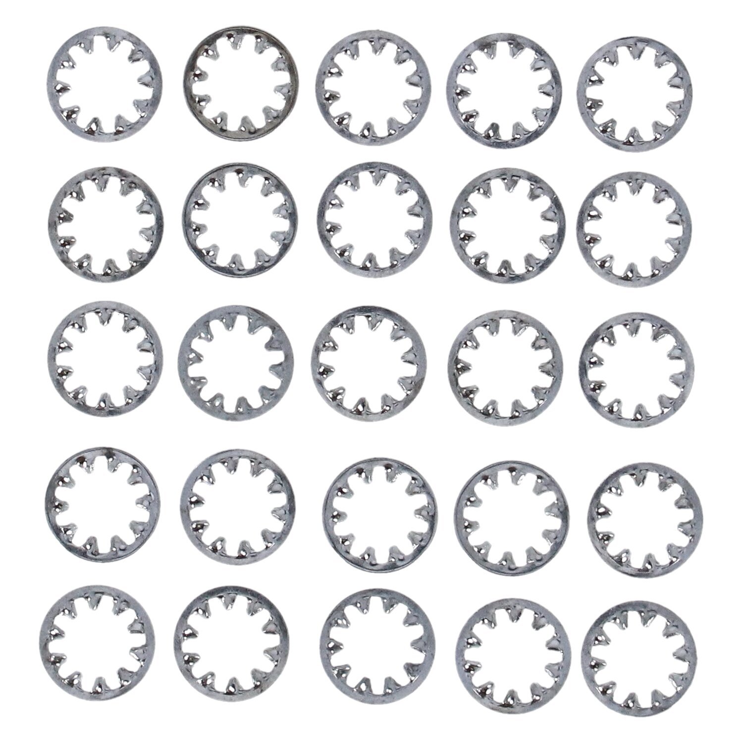Zinc int. lockwasher, #4 - 25 pack, Silver, Raw