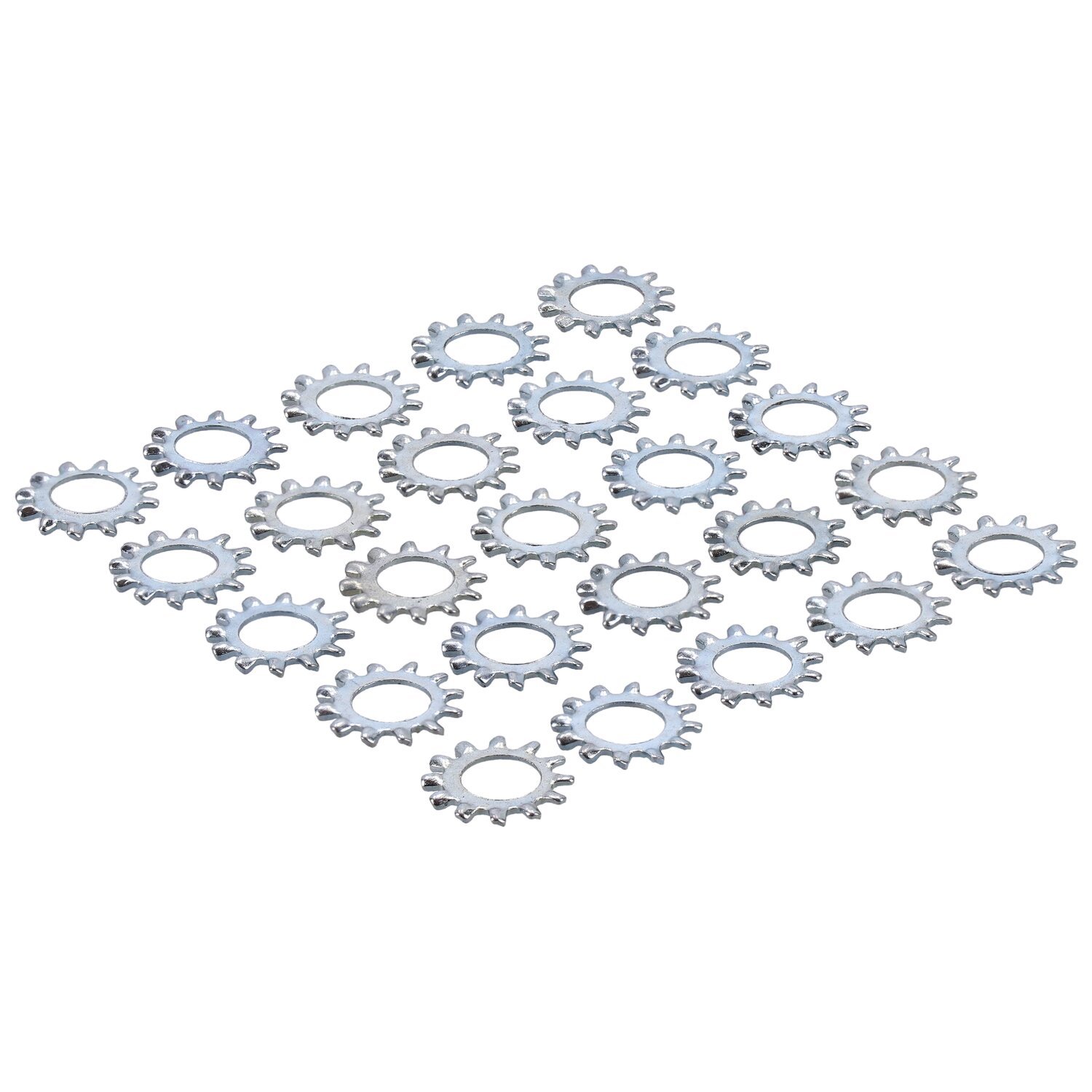 Zinc ext. lockwasher, #6 - 25 pack, Silver, Satin