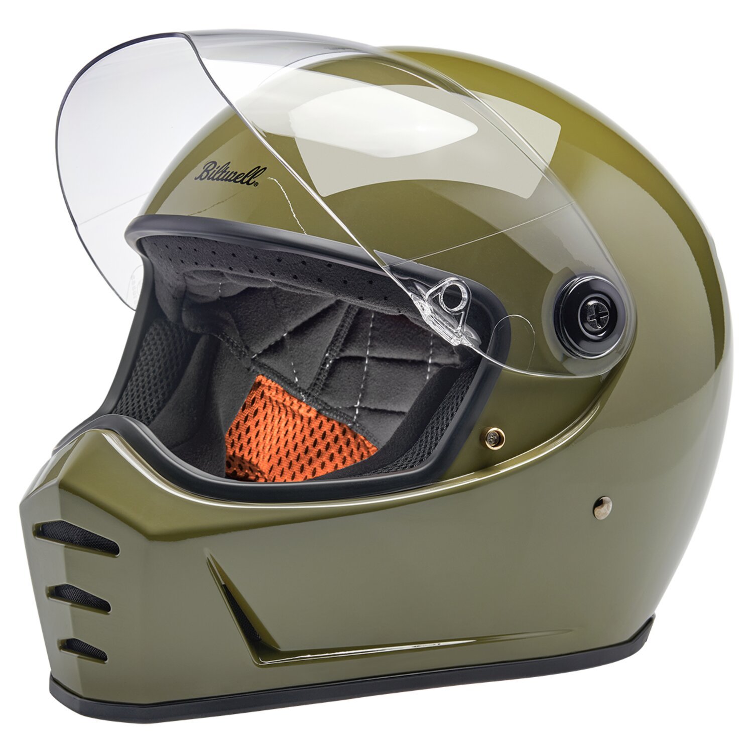 XL — Biltwell Lane Splitter helmet olive green, Gloss, XL