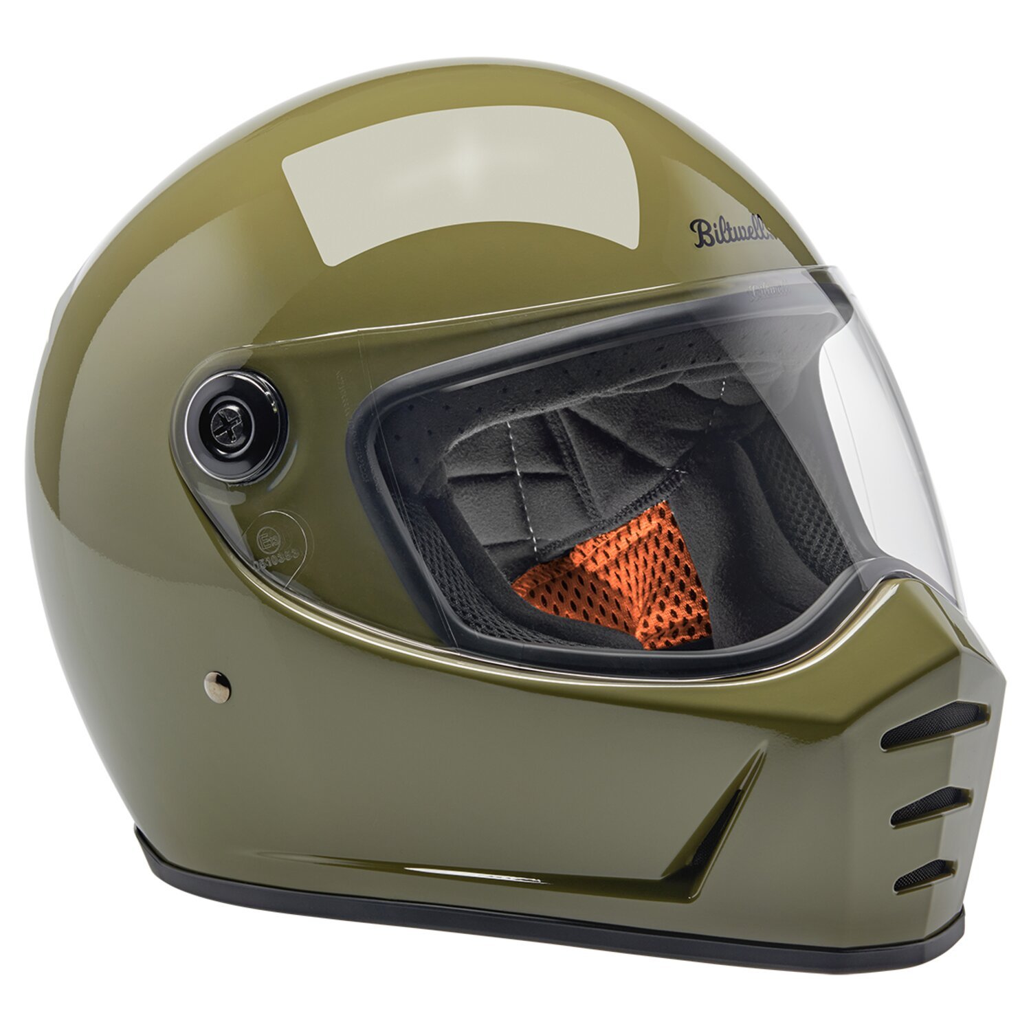 2XL — Biltwell Lane Splitter helmet olive green, Gloss, 2XL